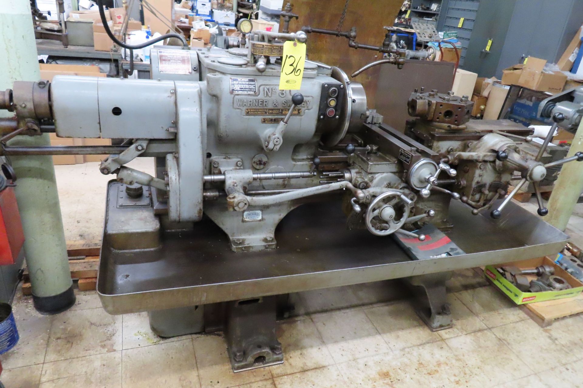 WARNER AND SWASEY NO. 3 TURRET LATHE, M-1200 LOT NO. 397, S/N 1305099…