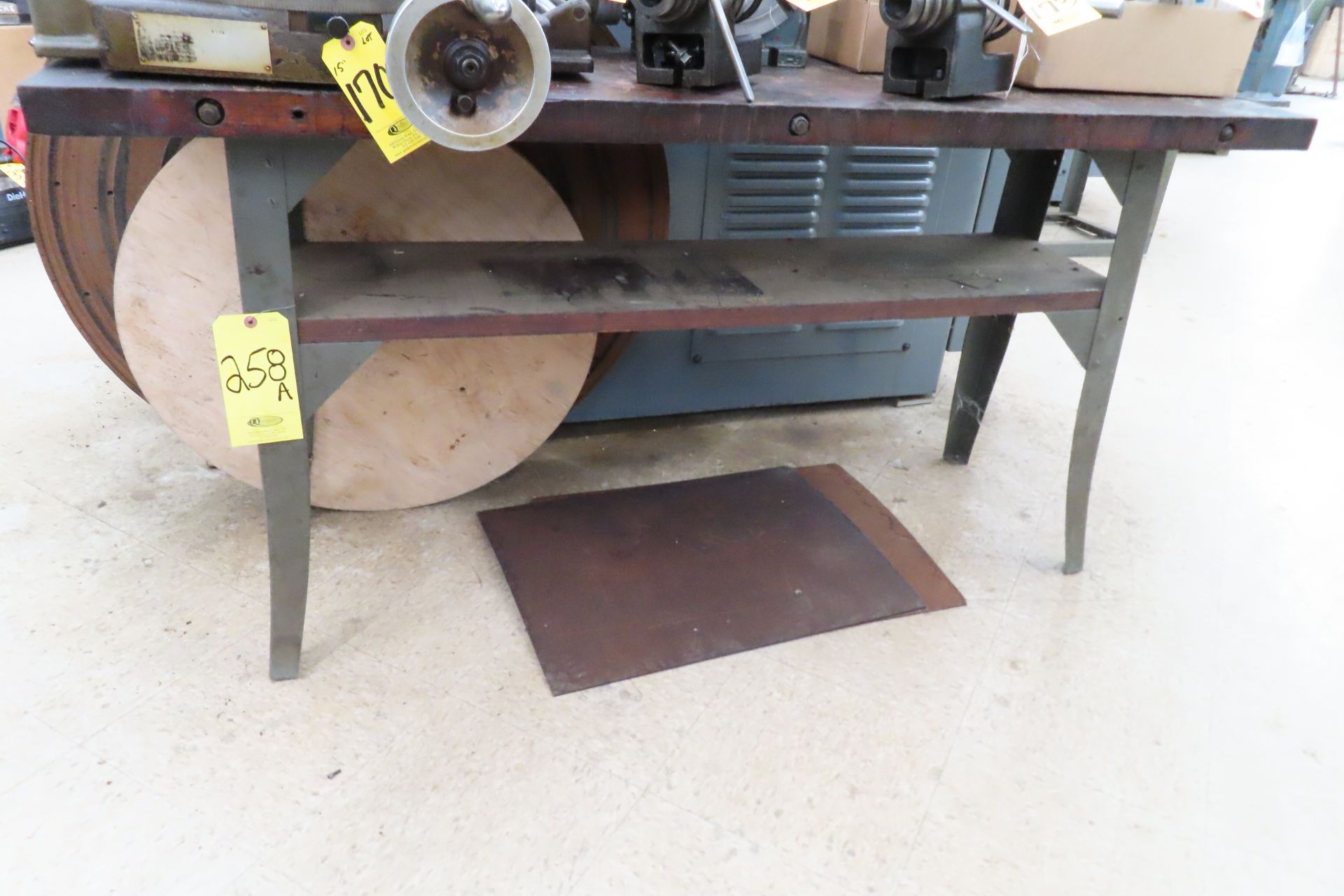 18 X 60 IN. WOOD TOP TABLE WITH IRON FRAME