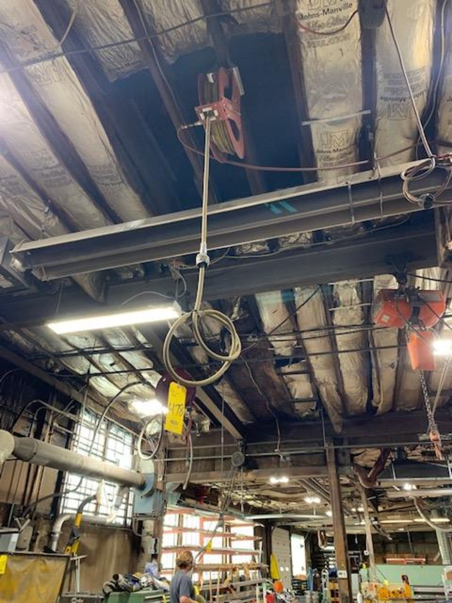 (2) LINCOLN AIRLINE REELS, MOUNTED TO CEILING