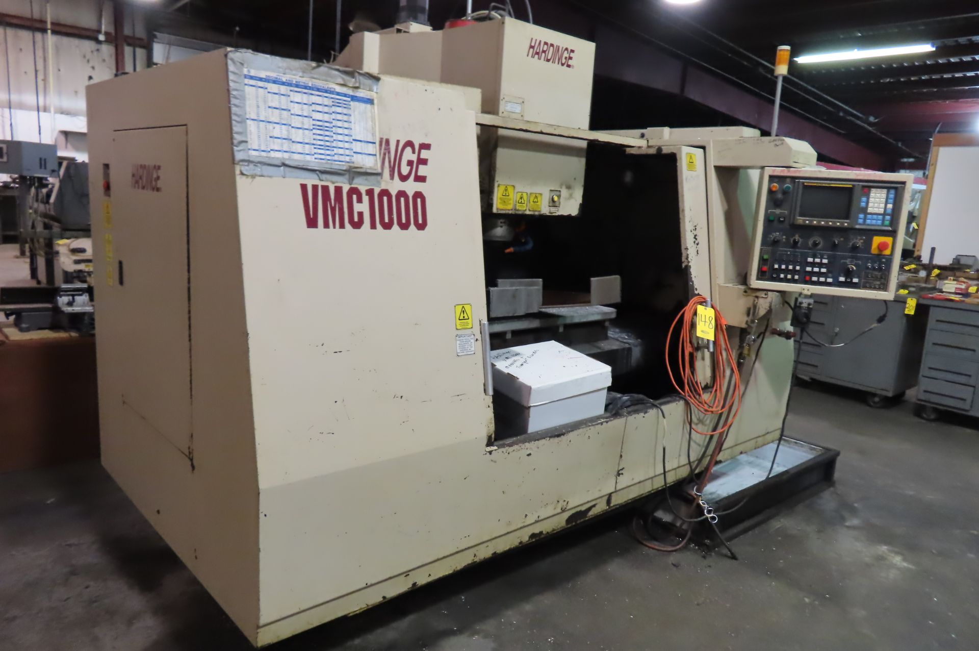 HARDINGE VMC 1000 CNC VERTICAL MACHINING CENTER, S/N MM-193, FANUC 0-MD CONTROL, … - Image 8 of 9