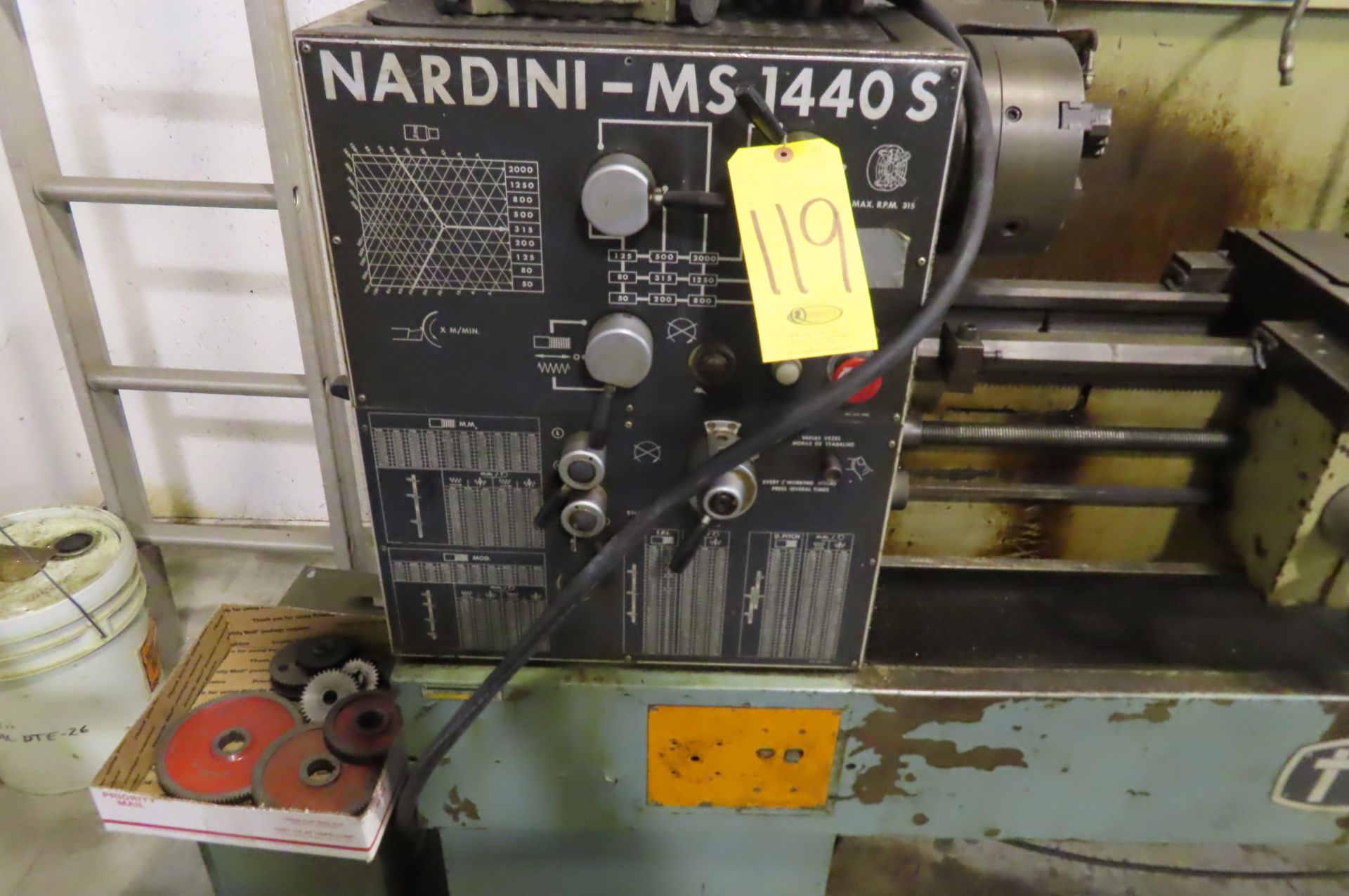 NARDINI MASCOTTE 1440S GAP BED ENGINE LATHE, S/N 256.412.514 E, 14/20 IN. X 40 IN., 1.21 IN. SPDL.. - Image 5 of 10