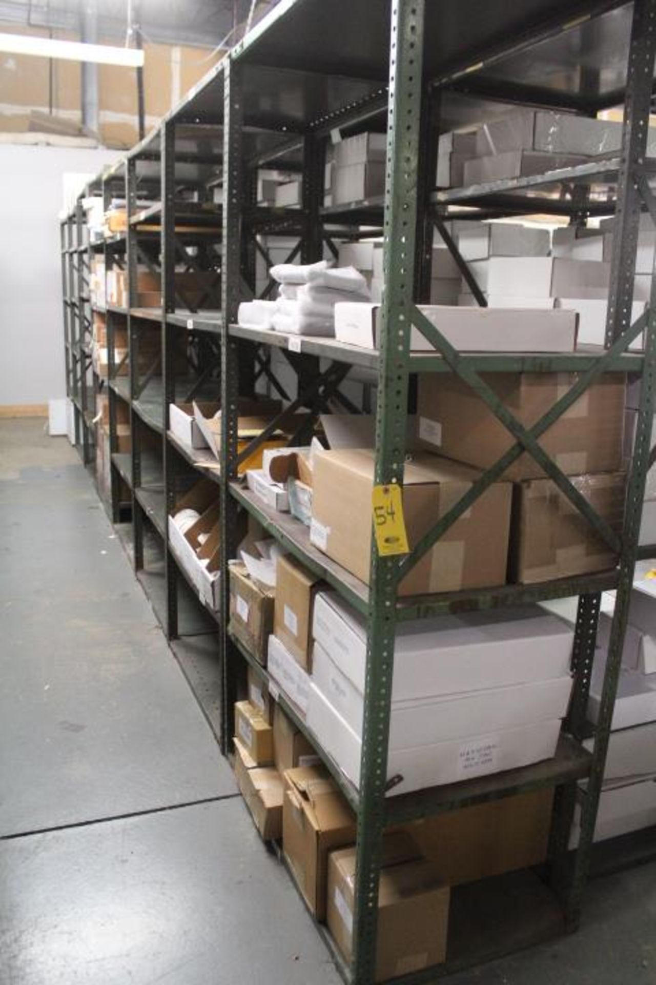 8 - SECTIONS OF 24 IN. X 36 IN. BOLTED STEEL SHELVING, (SHELVING ONLY)