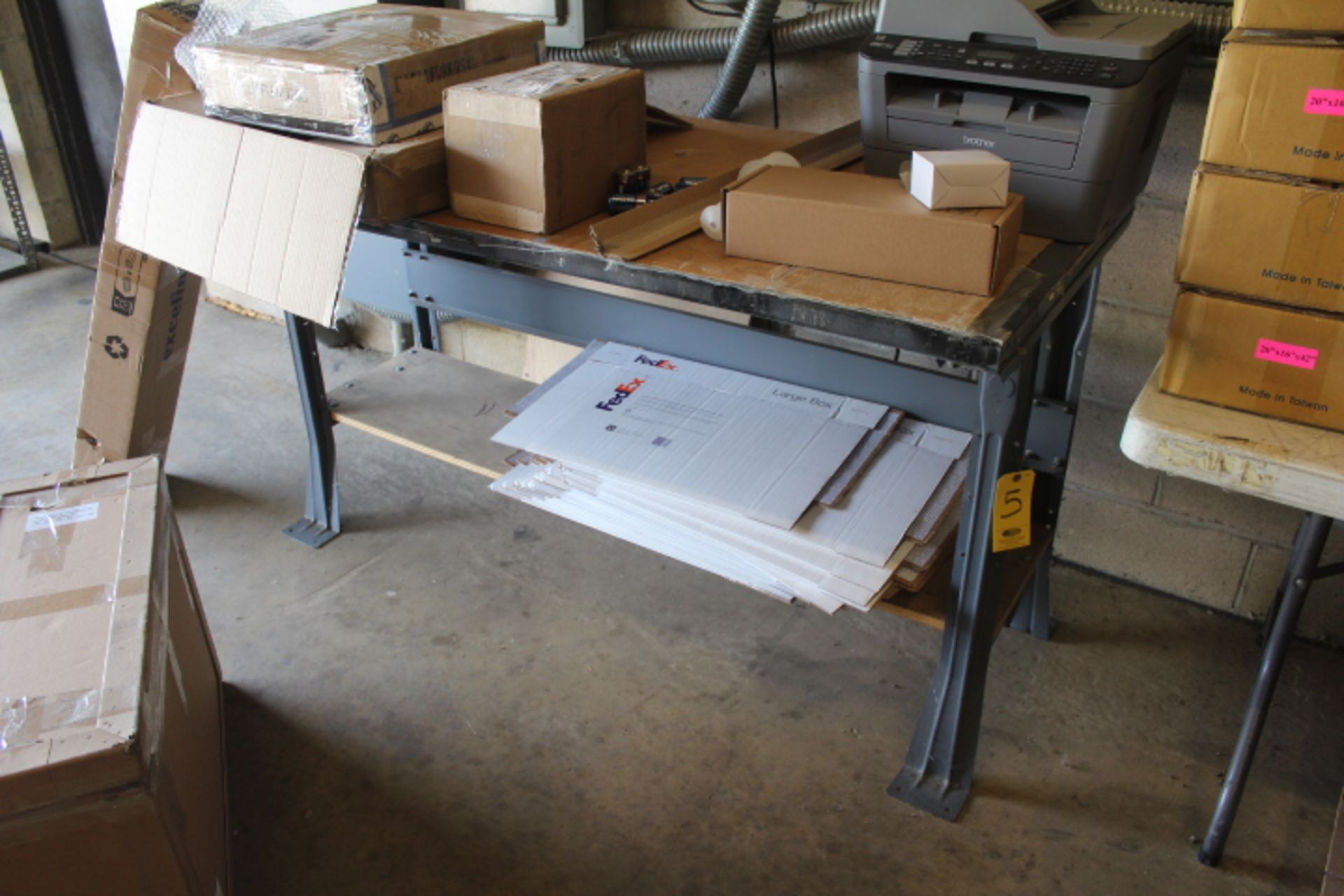 30 IN. X 5 FT. STEEL SHIPPING DESK, (CONTENTS NOT INCLUDED)