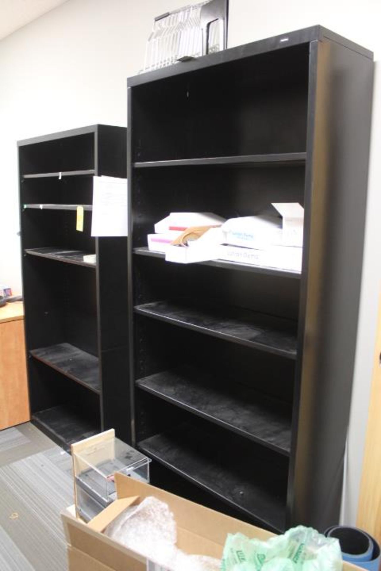 (2) METAL BOOKCASES