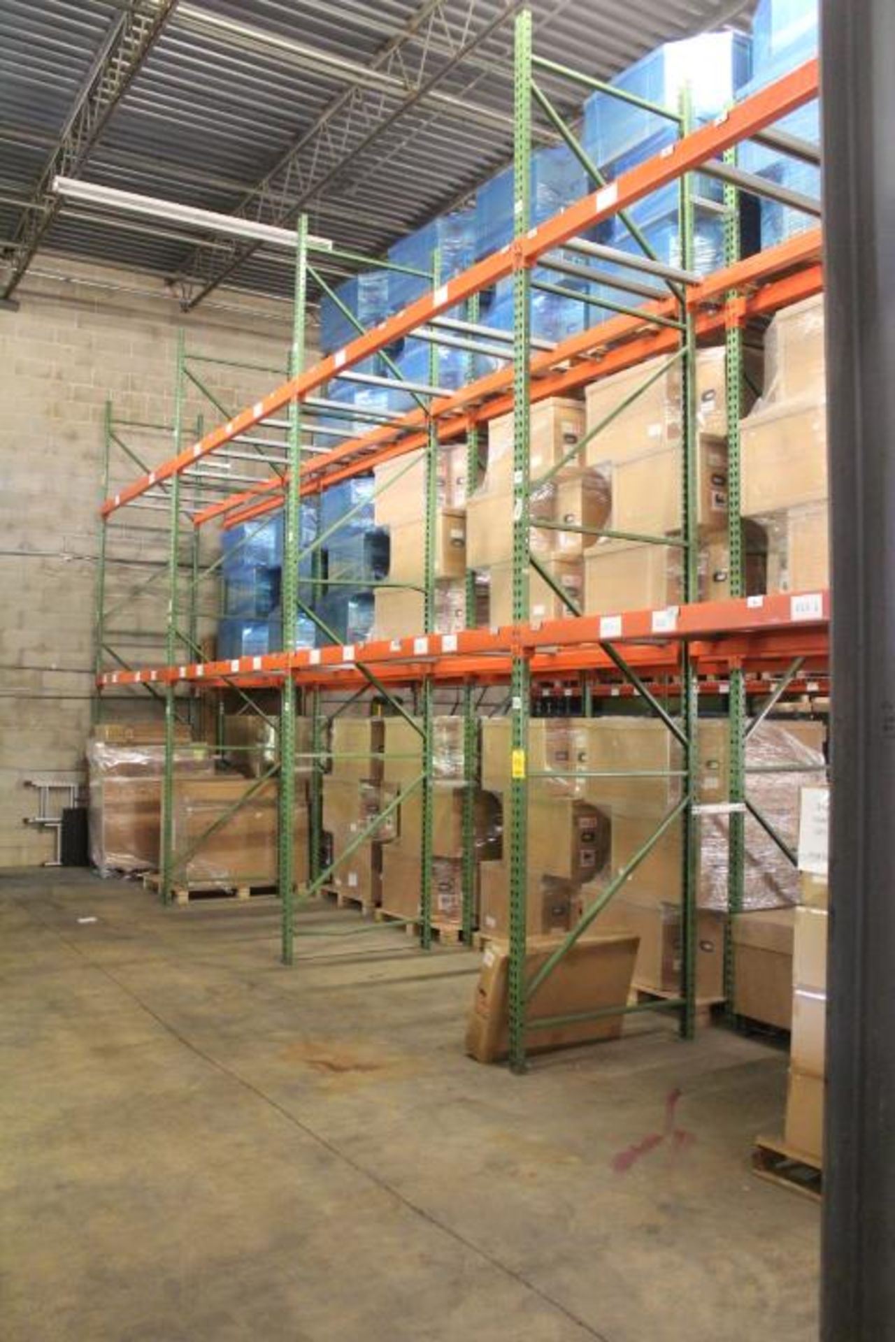 (4)-SECTIONS TEARDROP PALLET RACKING, (5) 42 IN. X 200 IN. UPRIGHTS, (16) 96 IN. BEAMS, PALLET... - Image 2 of 3