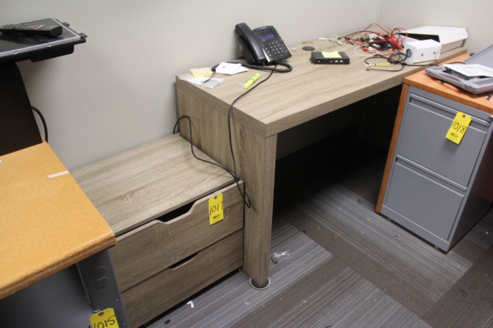 LAMINATE TABLE DESK AND 2-DRAWER PEDESTAL