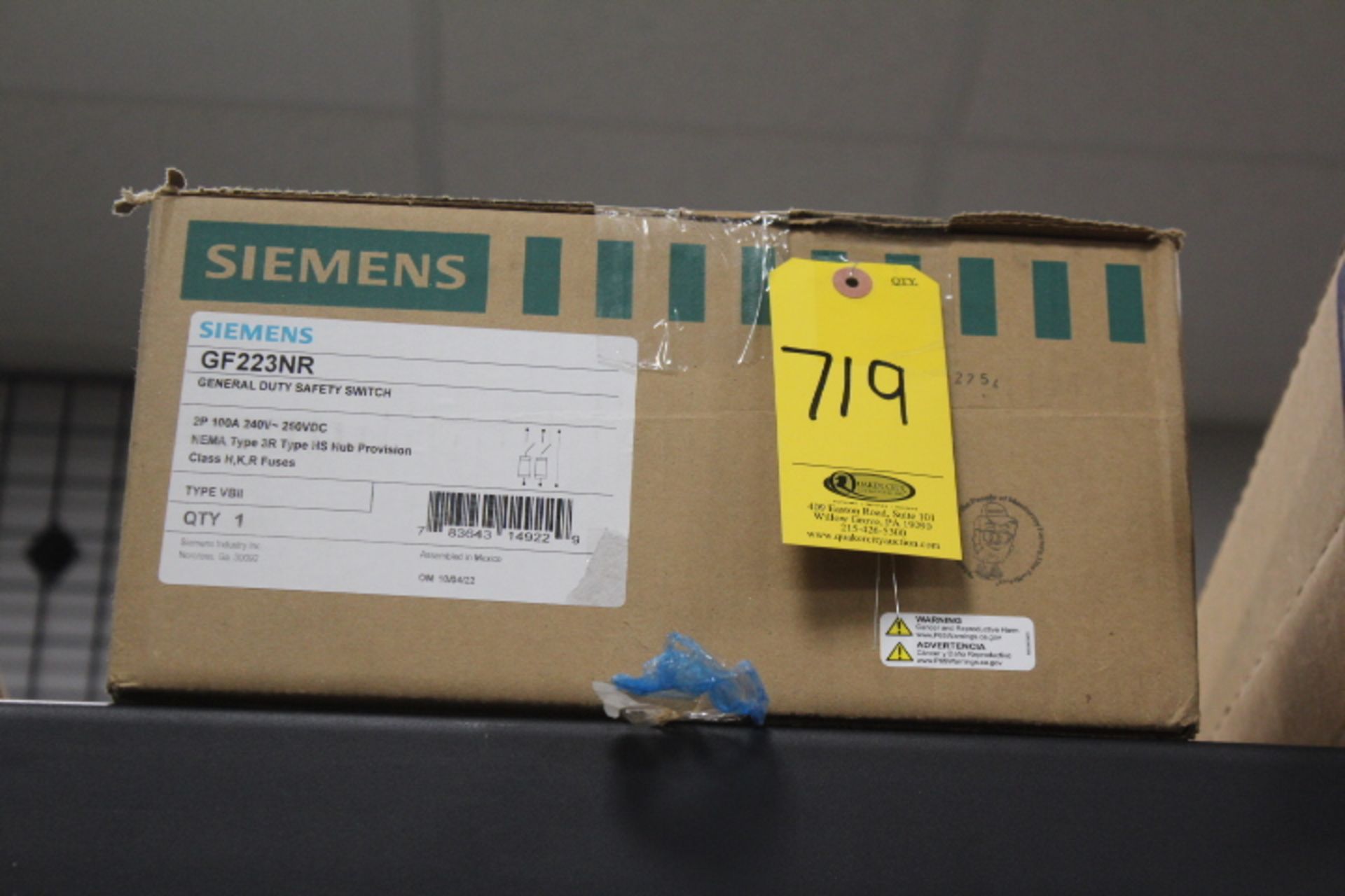 SIEMENS GF223NR GENERAL SAFETY SWITCH…