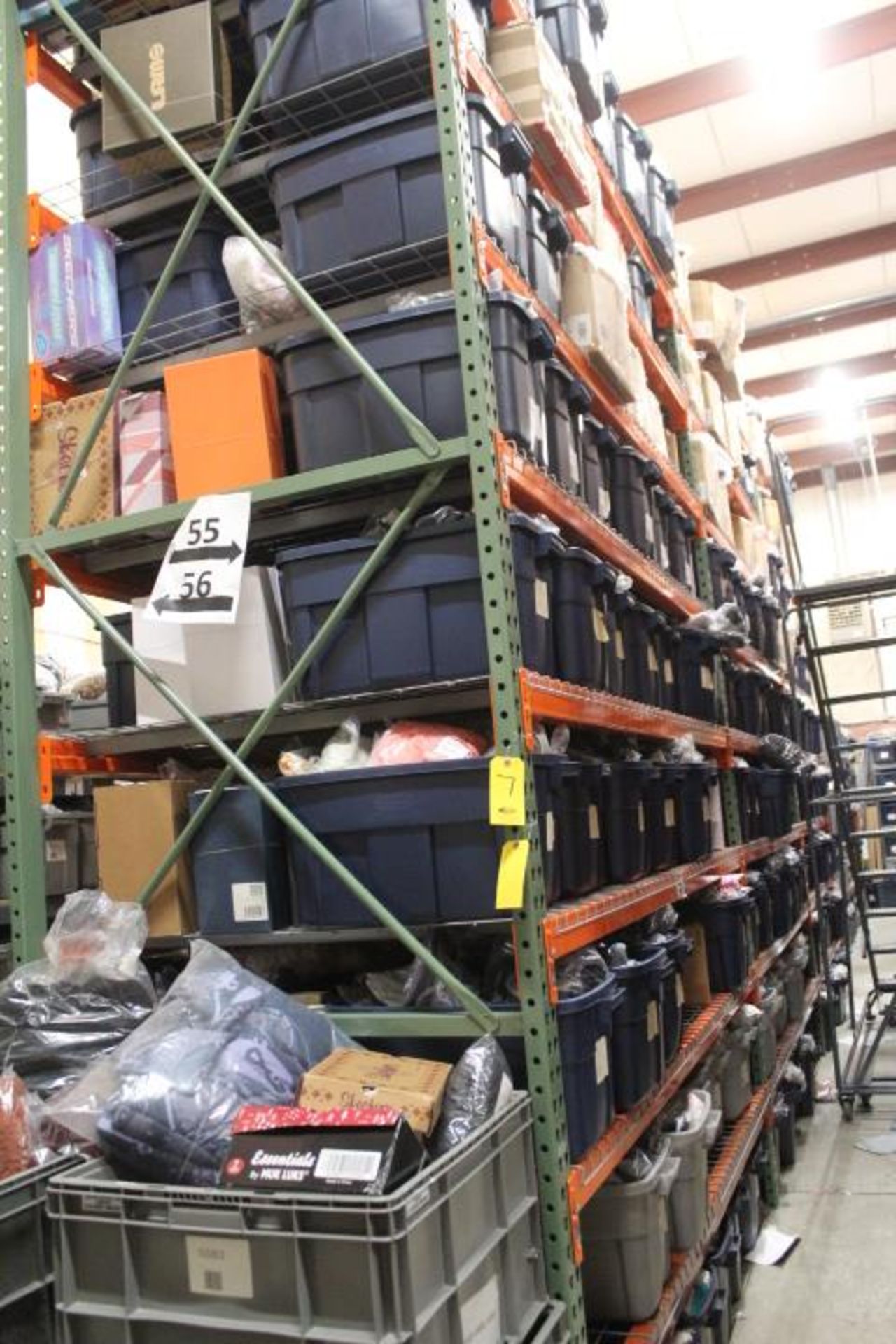 (3) SECTIONS TEAR DROP PALLET RACKING, (4) UPRIGHTS, (48) CROSS BEAMS AND (48)…