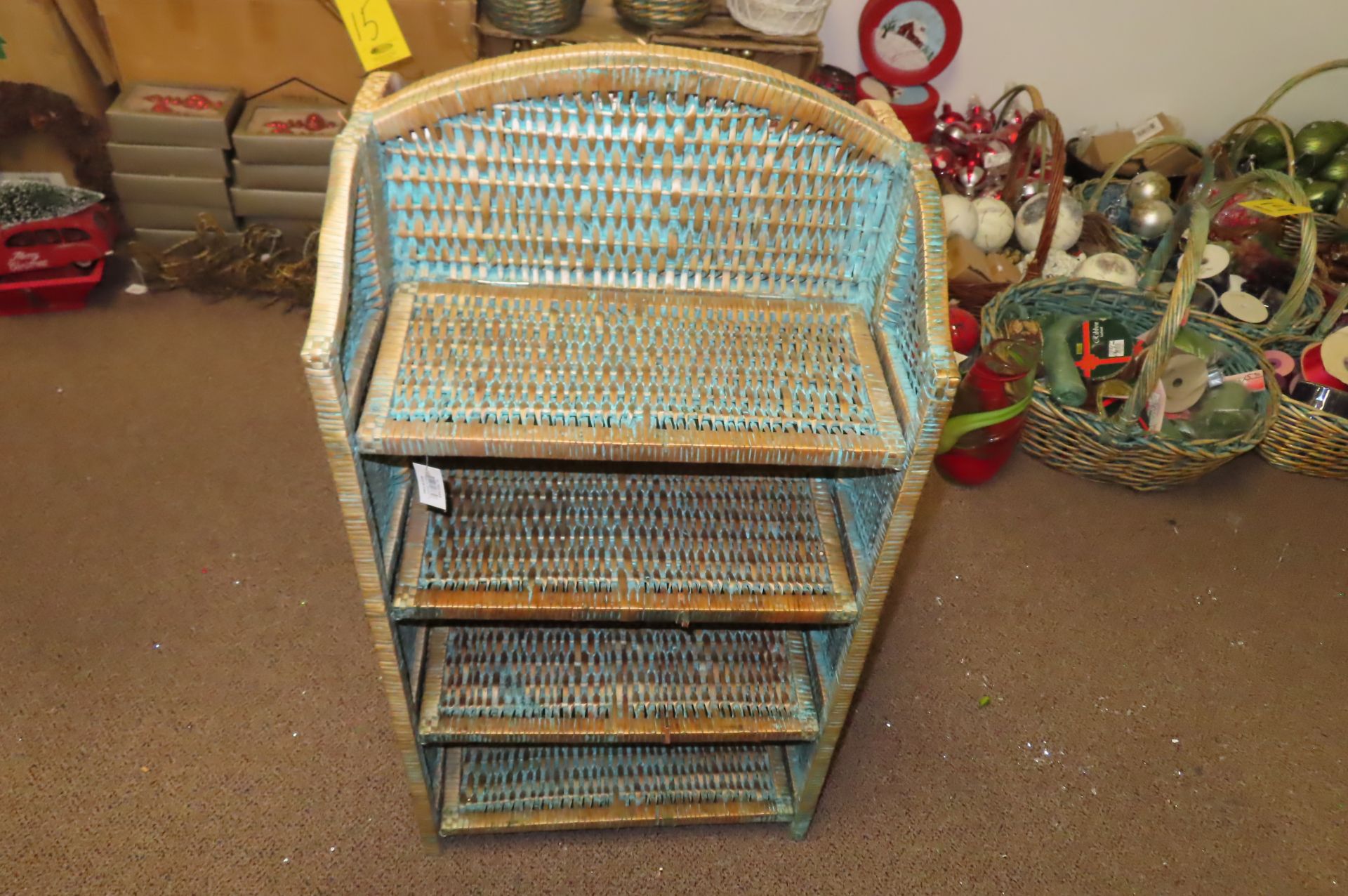 (2) 3 FT. WICKER STANDS (SOME WICKER NEEDS REPAIR)