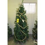 7 1/2 FT. ARTICIAL XMAS TREE WITH DECORATIONS, LIGHTS AND STAND