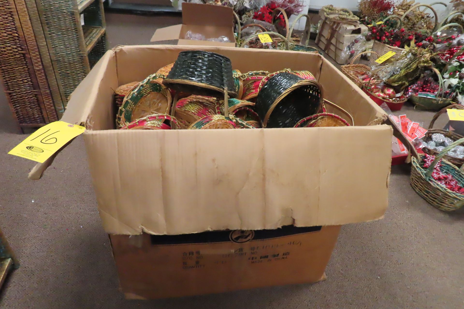 BOX OF ASST. WICKER BASKETS - Image 3 of 4