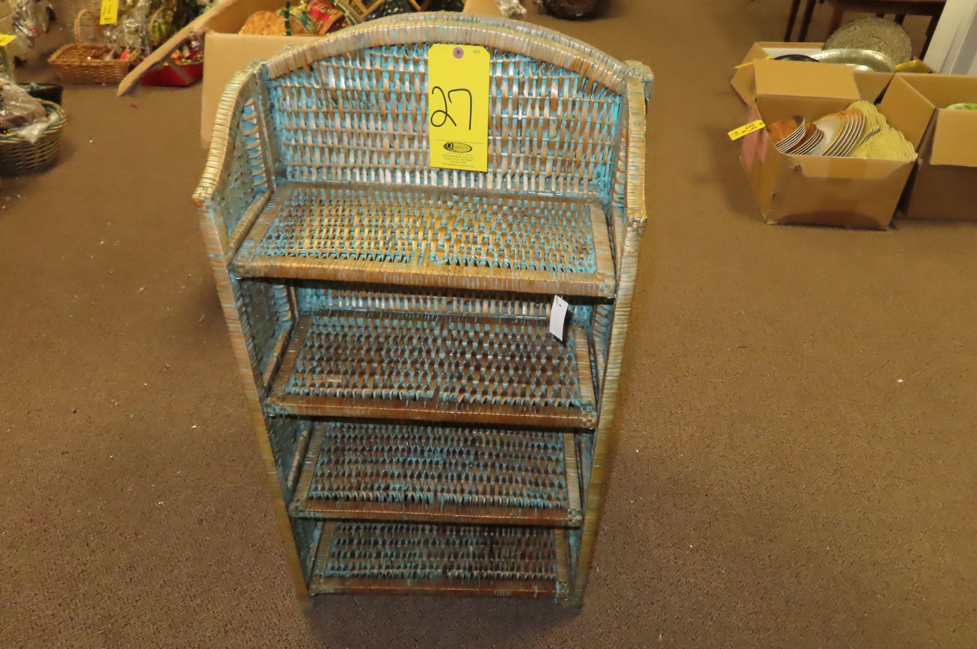 (2) 3 FT. WICKER STANDS (SOME WICKER NEEDS REPAIR) - Image 2 of 3