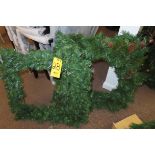 (2) ARTIFICIAL RECTANGULAR WREATHS (ONE WITH LIGHTS)