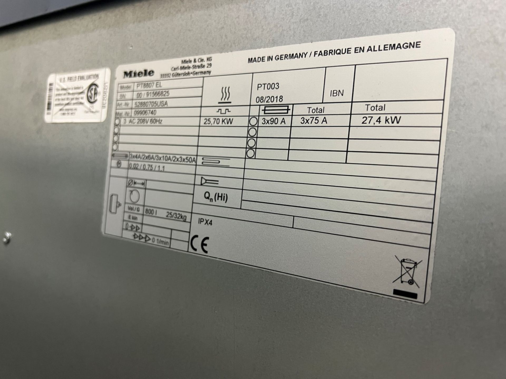 Front Load Commercial Dryer - Image 3 of 4