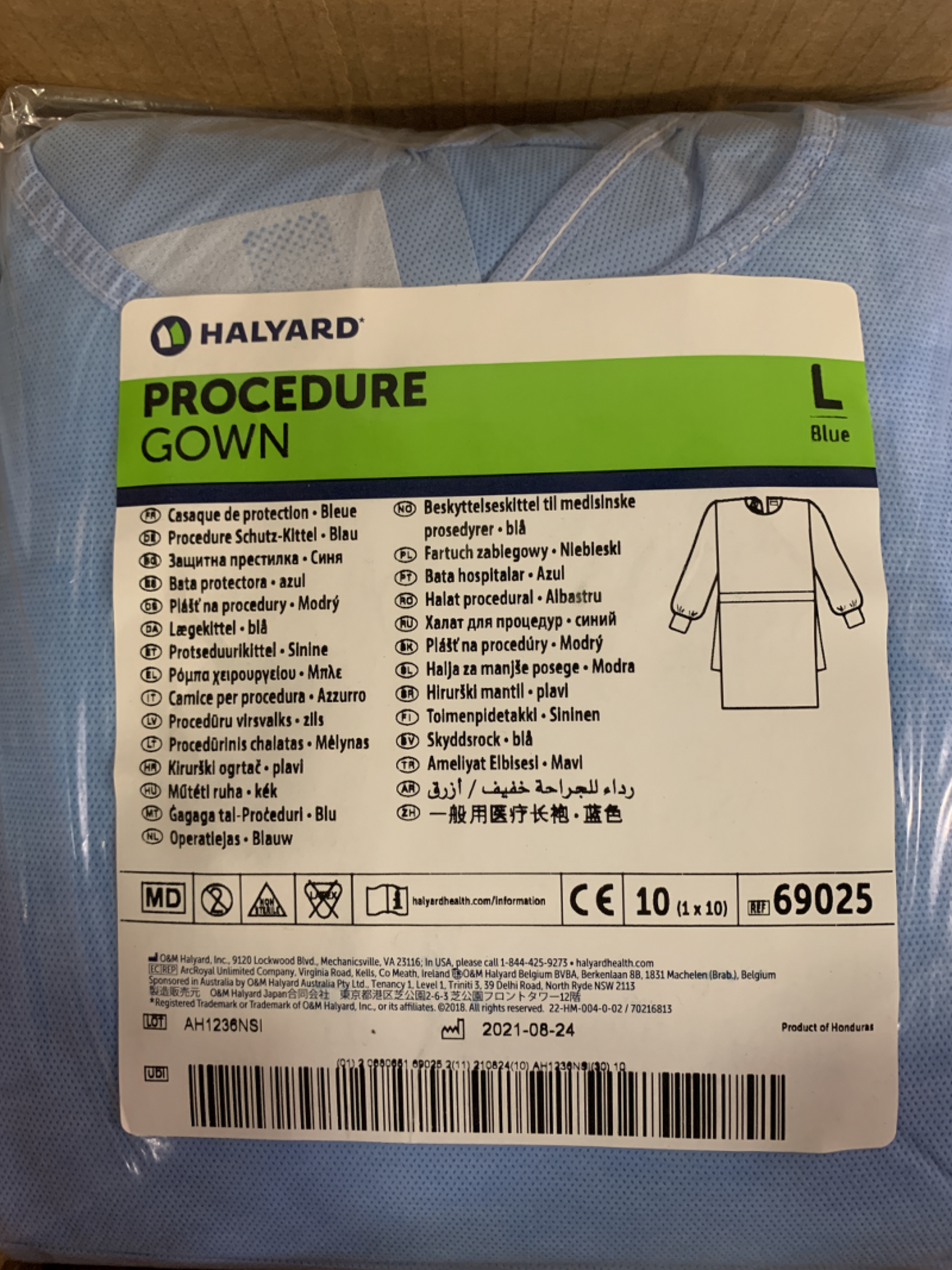 HALYARD - PROCEDURE GOWNS (SIZE LARGE) - 10/BAG X 6 BAGS - Image 2 of 2