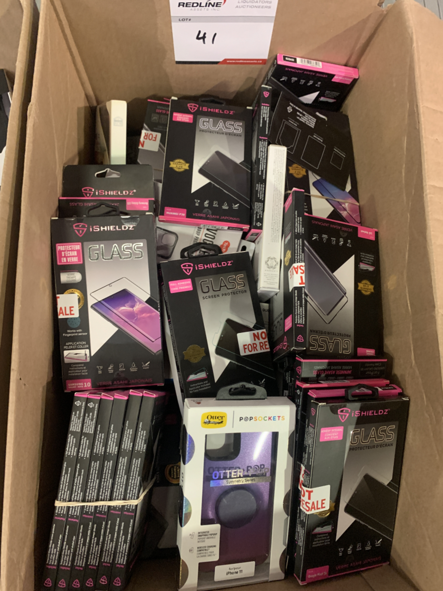 BOX OF ASSORTED CELL PHONE CASES & SCREEN PROTECTORS - Image 2 of 2