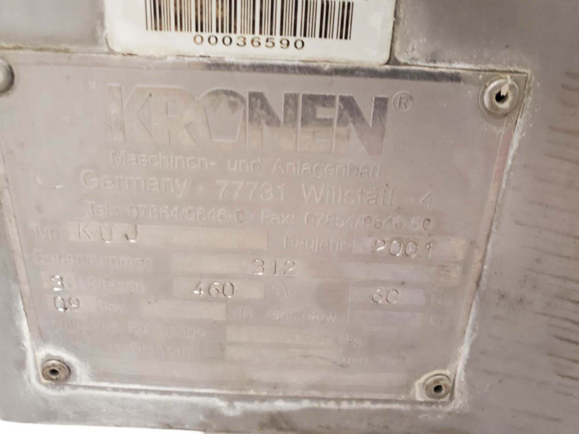 2001 Kronen KUJ Dicer, Slicer, Strip Cutter - Image 3 of 12