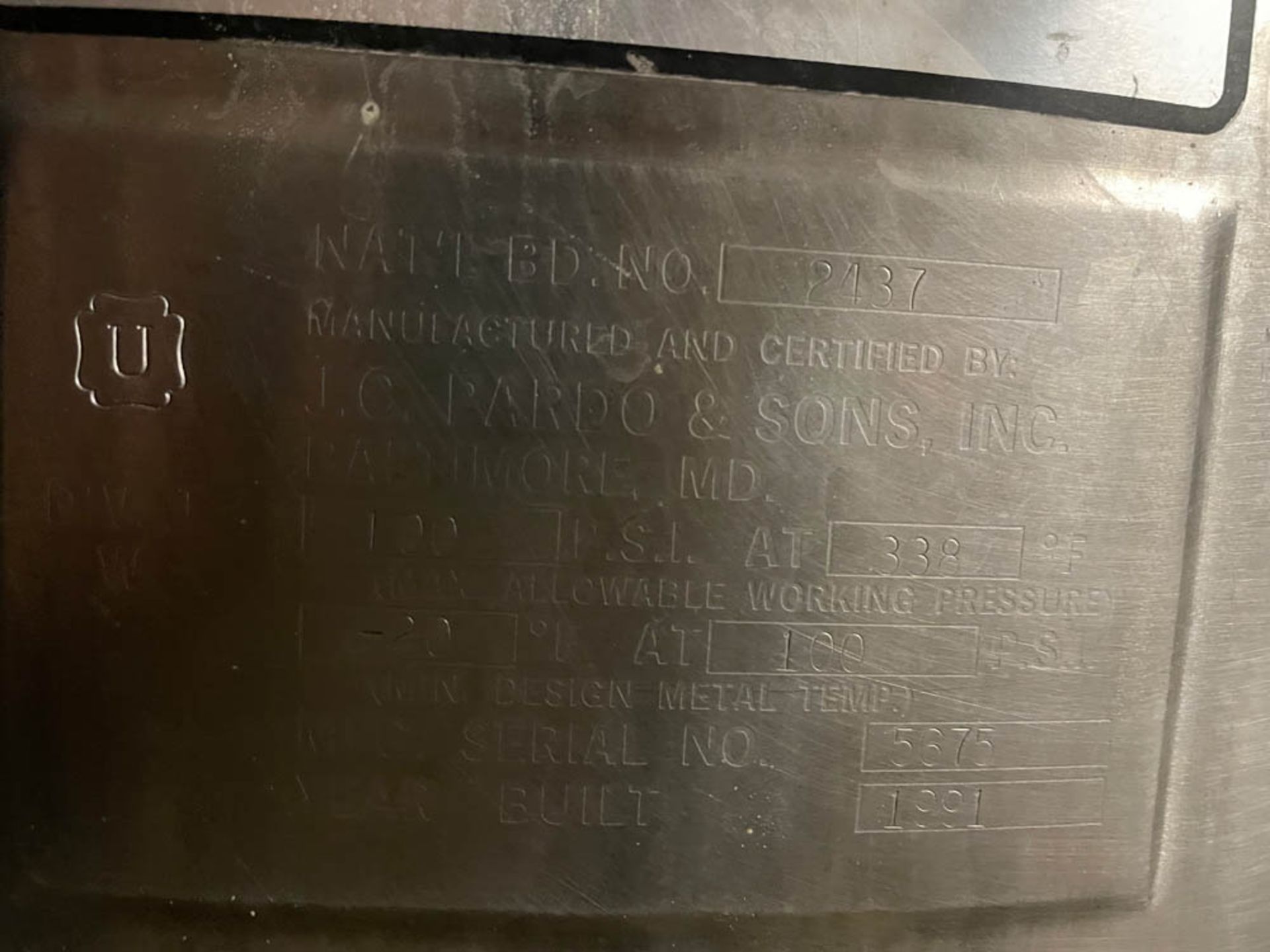 JC Pardo & Sons, Inc. 100 Gallon Jacketed Kettle - Image 6 of 13