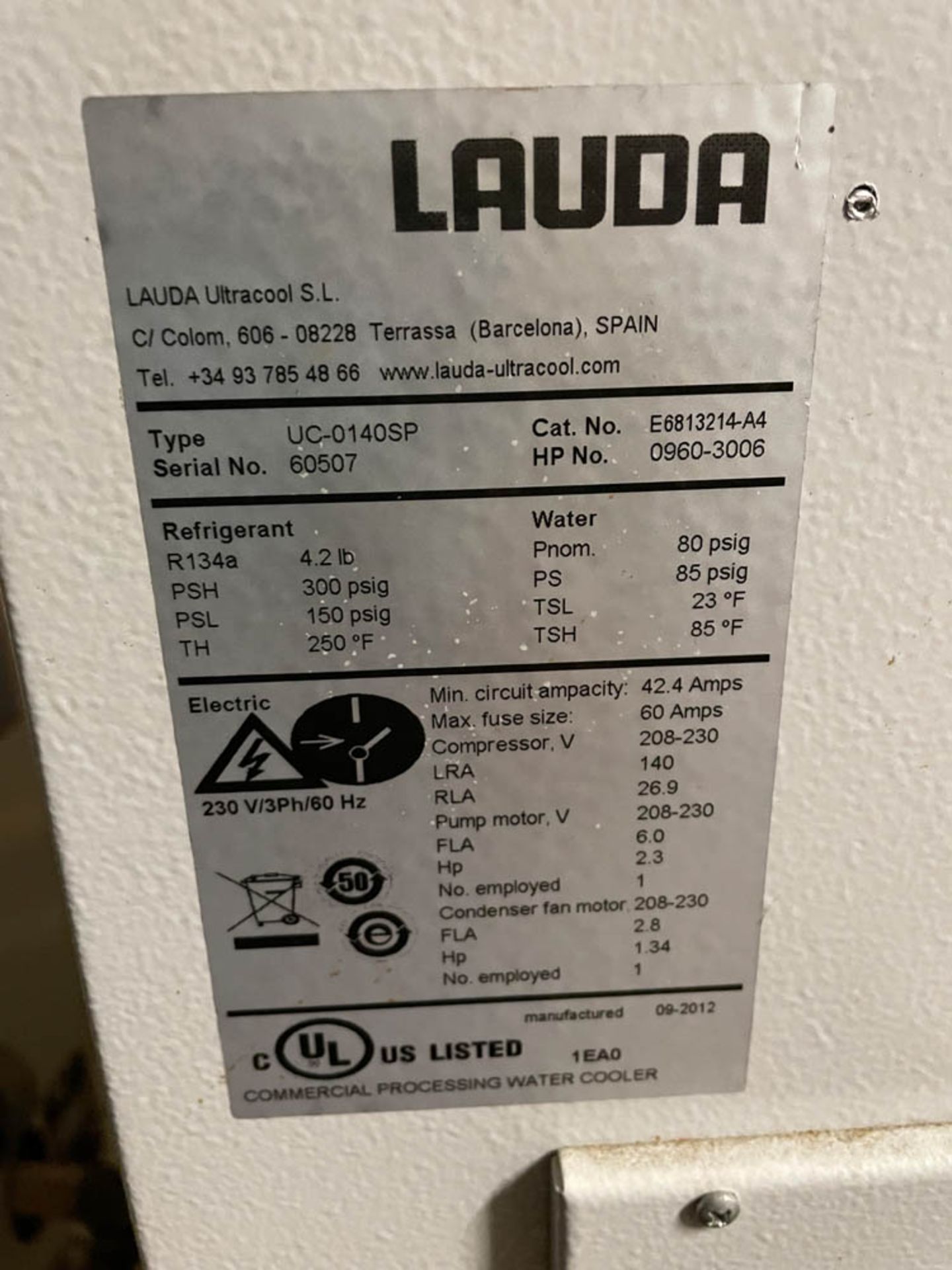Lauda Package Chiller UC-0140SP - Image 8 of 9