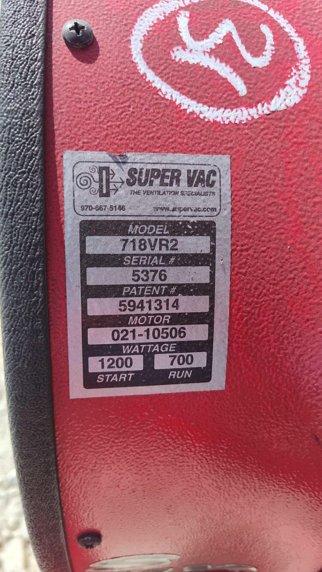 Super Vac 718VR2 Ventilation Fan - Image 5 of 8