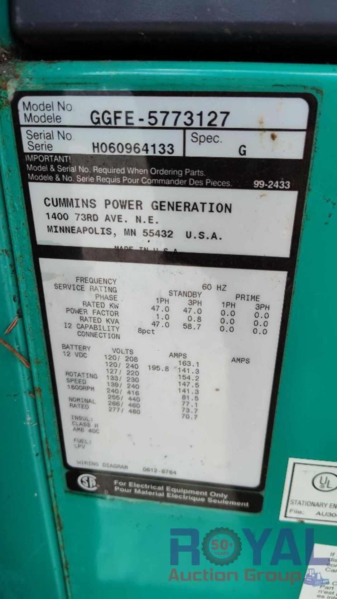 Cummins Quiet Site 47KW Generator - Image 4 of 33