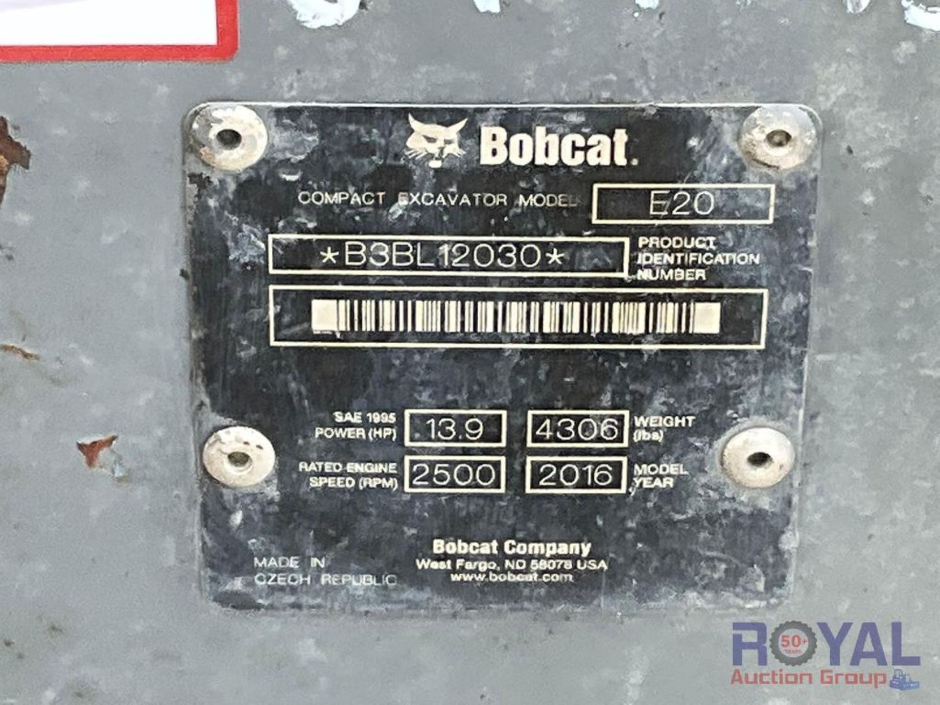 2016 Bobcat E 20 Mini Hydraulic Excavator - Image 5 of 24