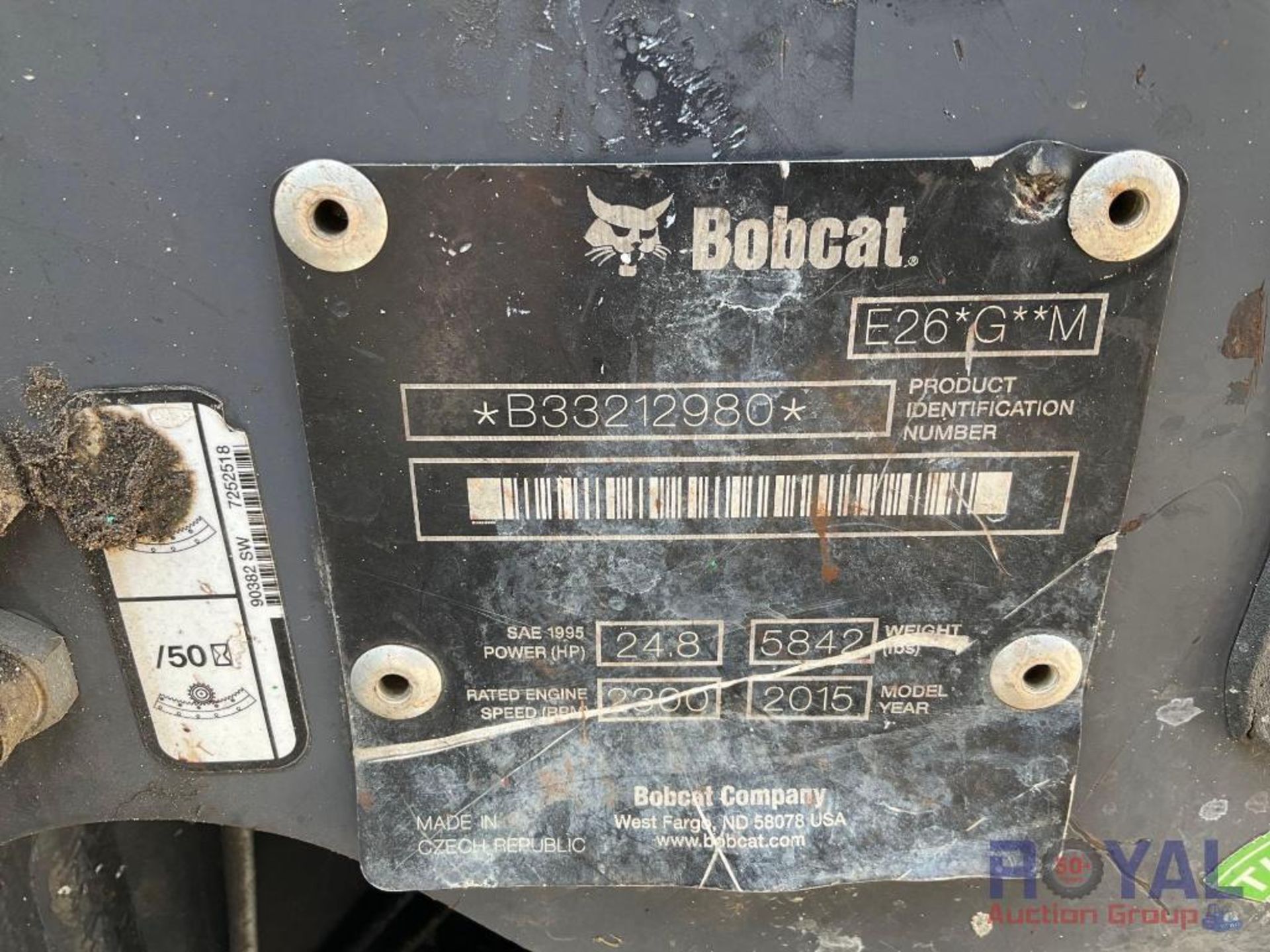 2015 Bobcat E26GM Mini Excavator - Image 5 of 33