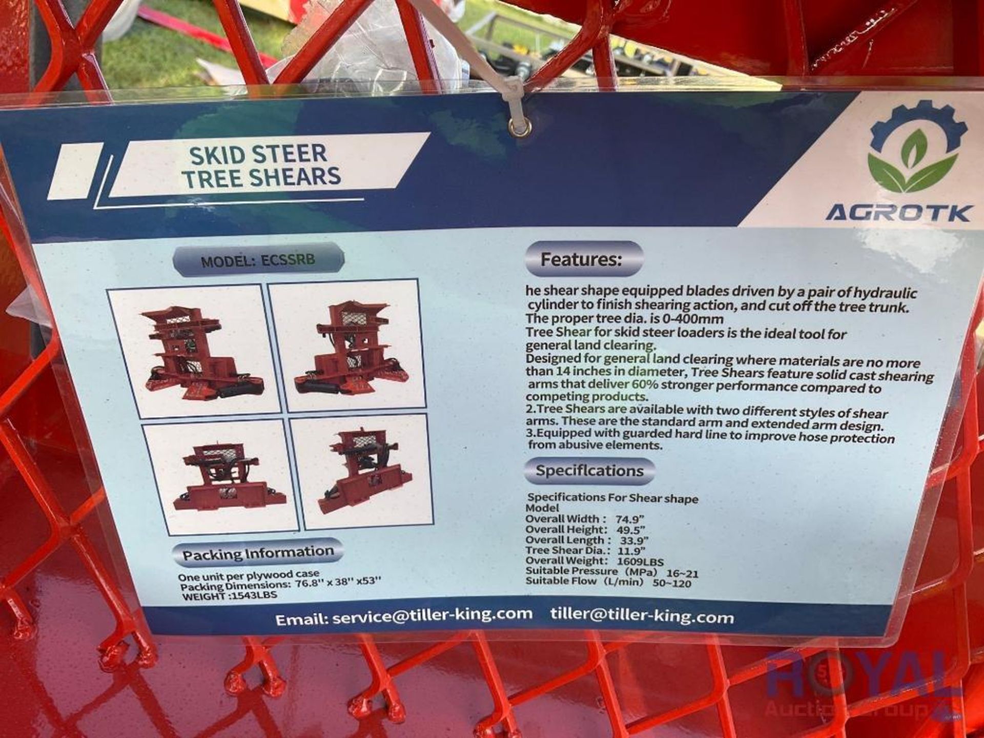 2023 AGROTK Skid Steer Tree Shear Attachment - Image 7 of 7