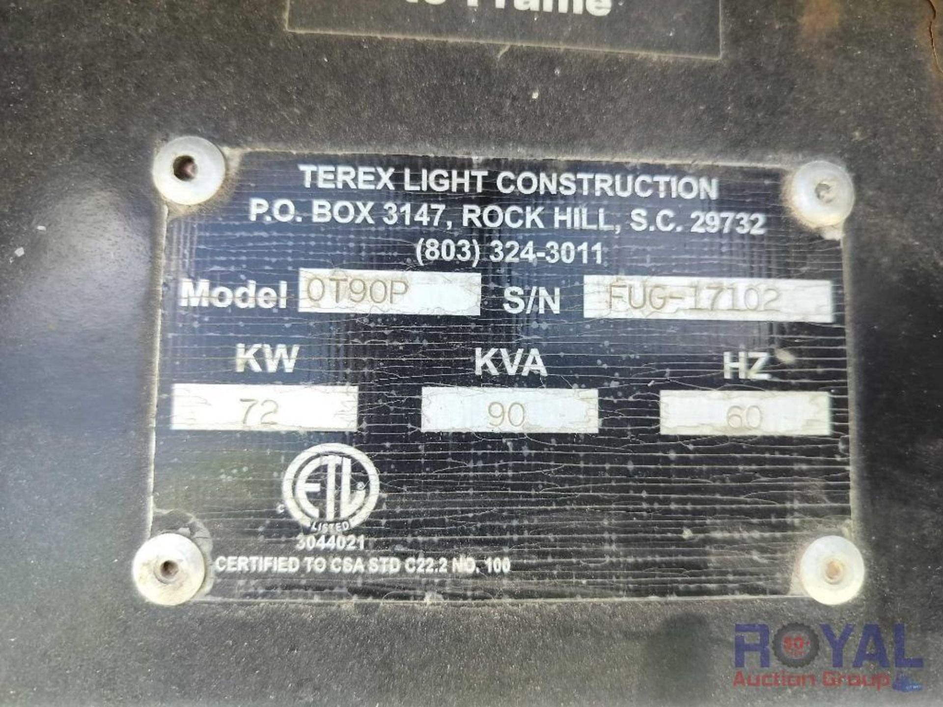 2005 Terrex T90 T/A Portable Generator - Image 12 of 19