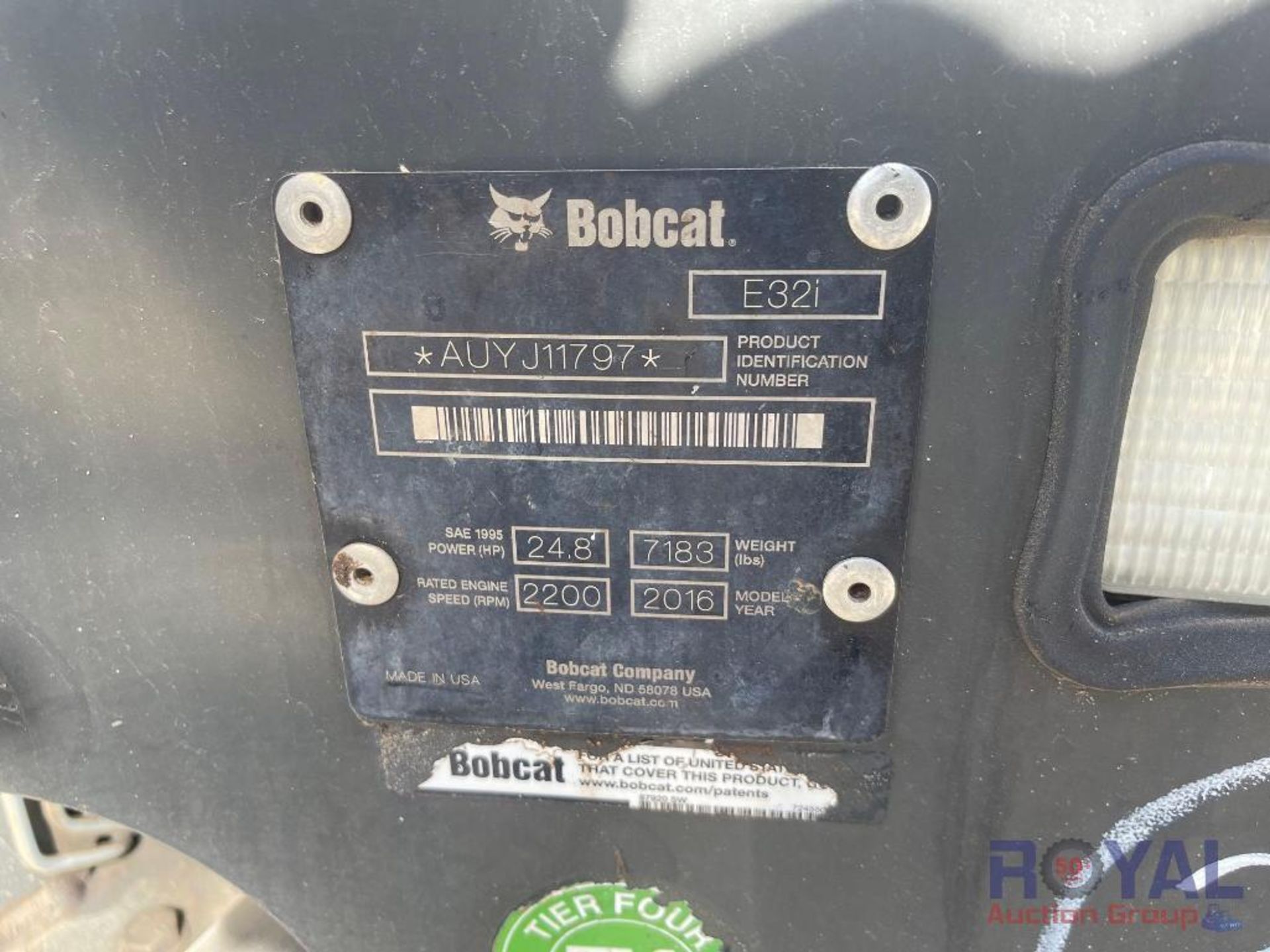 2016 Bobcat E32i Mini Excavator - Image 5 of 16