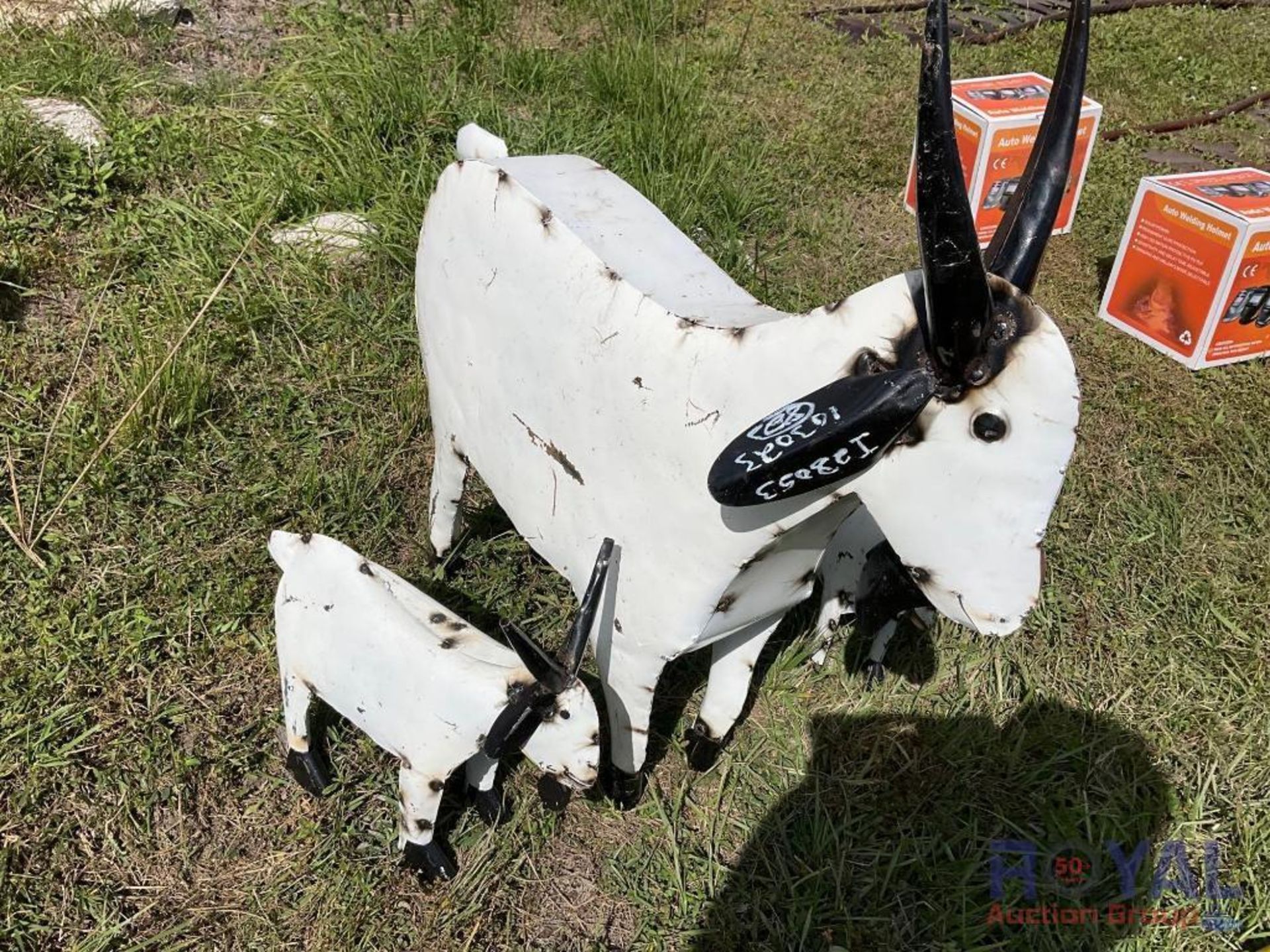 Metal Goat With Two Kids - Image 2 of 2