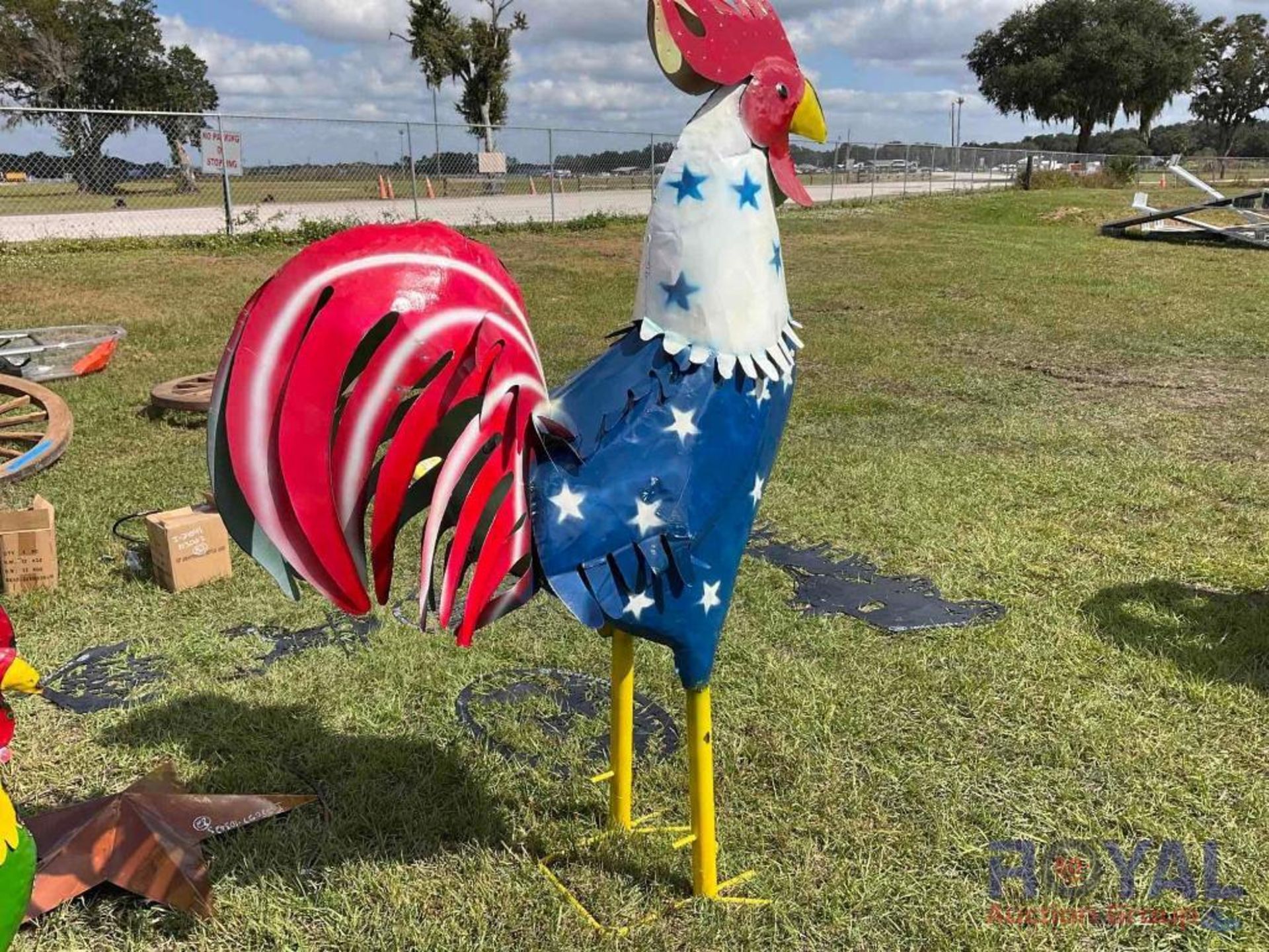 Human Sized Sheet Metal Rooster Decoration - Image 3 of 4