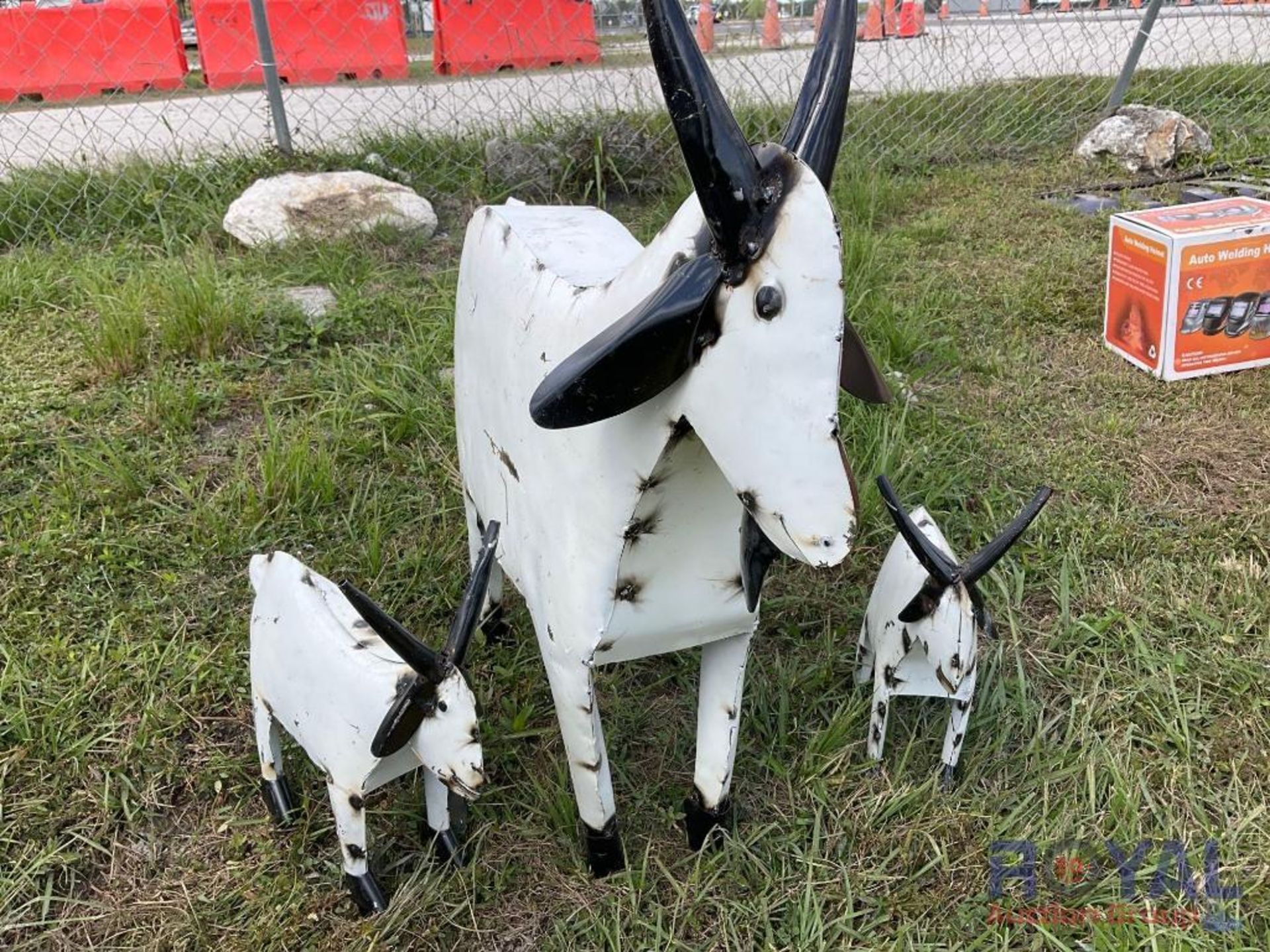 Metal Goat With Two Kids