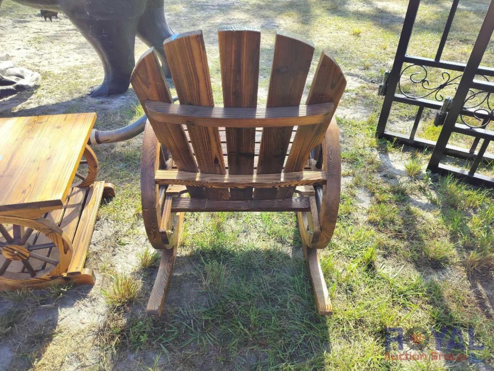 Hand crafted wooden rocking chair - Image 3 of 4