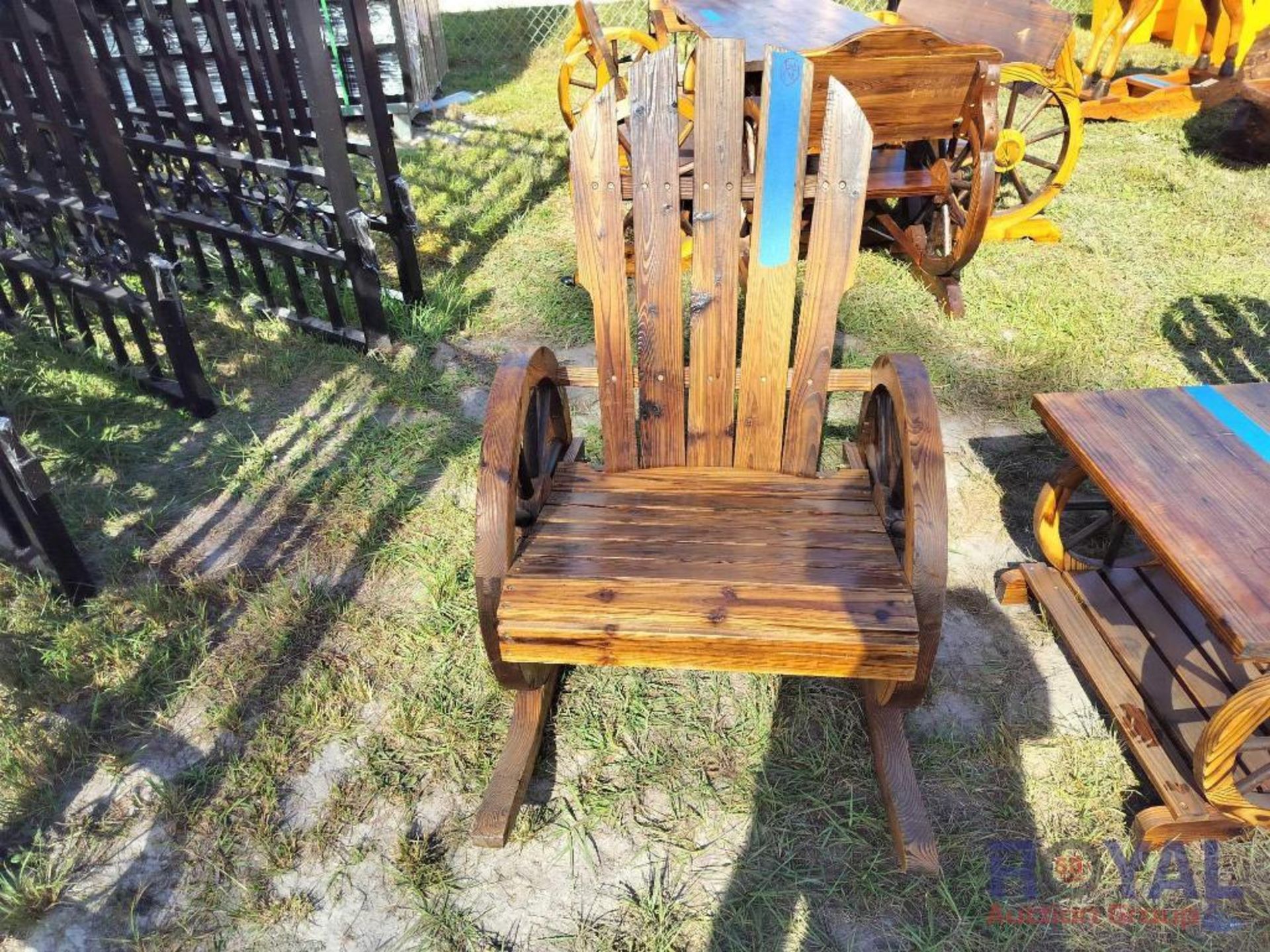 Hand crafted wooden rocking chair - Image 4 of 4