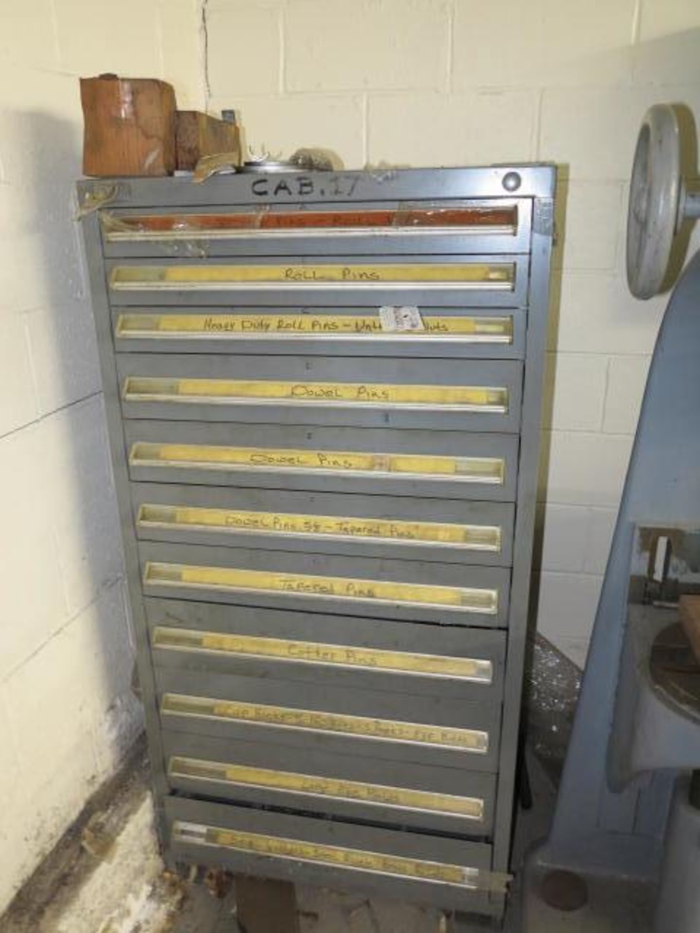 Stanley Vidmar Cabinet with Dowel Pins, Roll Pins, Tapered Pins, Cotter Pins, Full