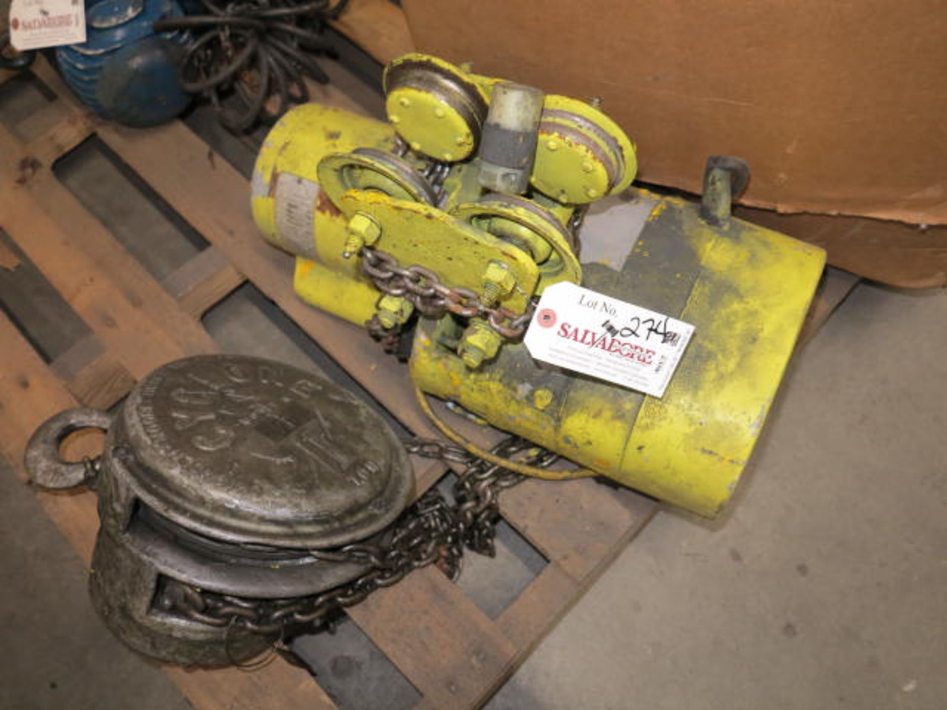 1/2 Ton Electric Hoist and 1 Ton Chain Fall