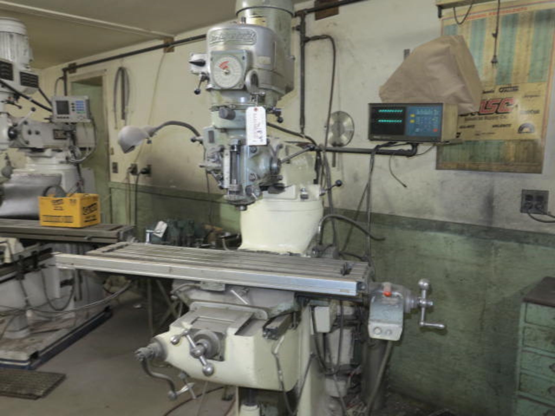 Bridgeport Vertical Mill 1 1/2 Hp Drive Motor, Servo Speed Changer, 36'' Table Power Feed,