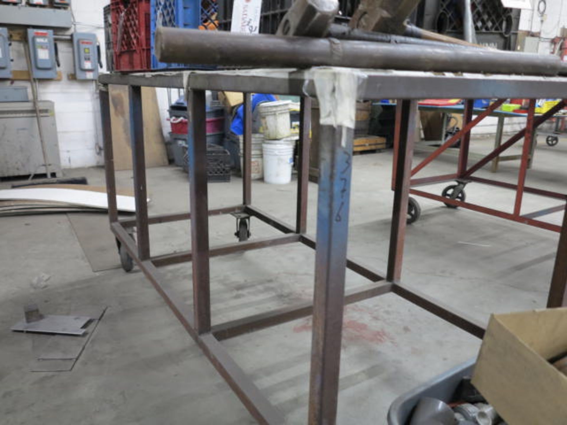 Steel Table, Open Top, On Casters
