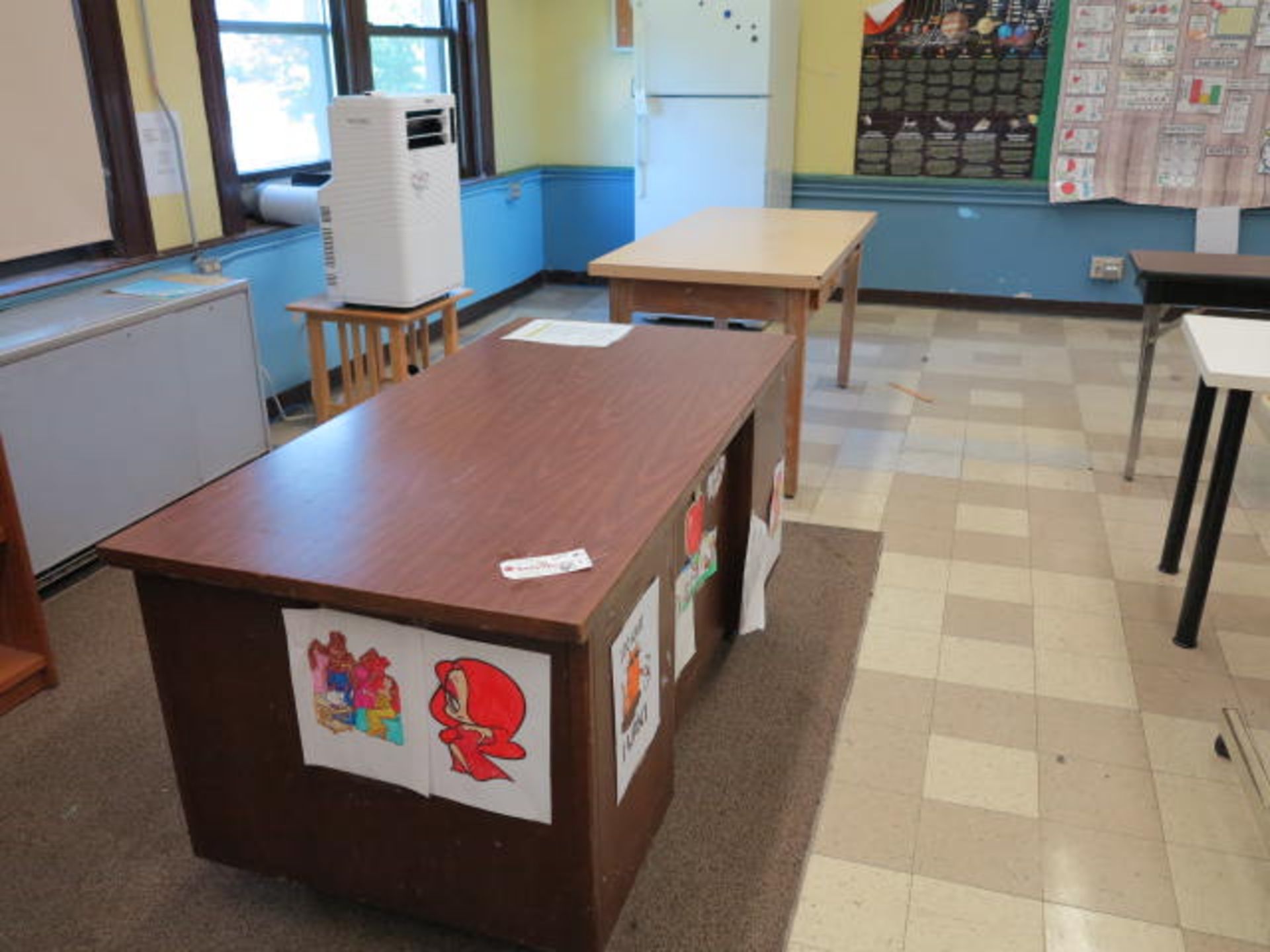 Desk and Work Table Located in Room 11