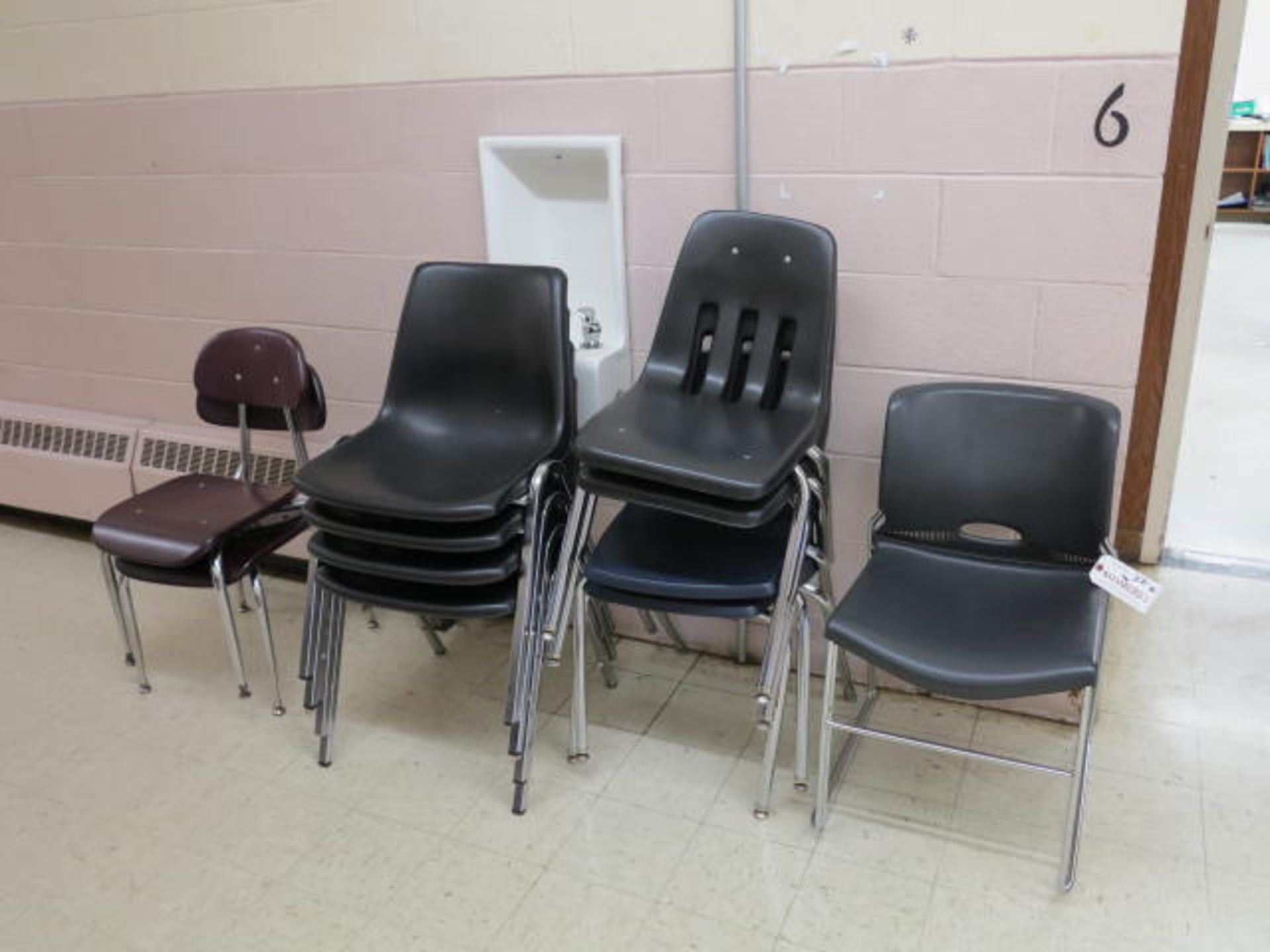 Lot (12) Assorted Stackable Chairs
