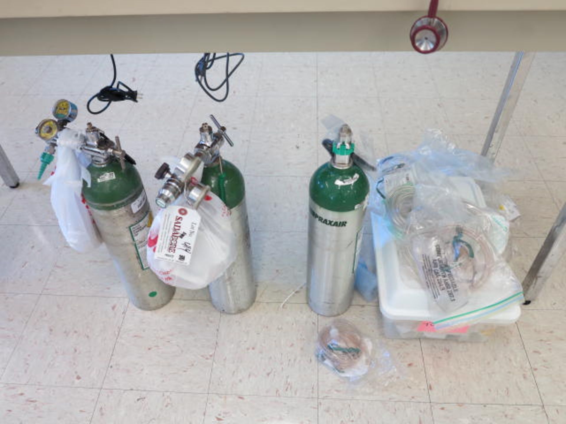 Lot (3) O2 Tanks and Pediatric Masks Located in Room 1