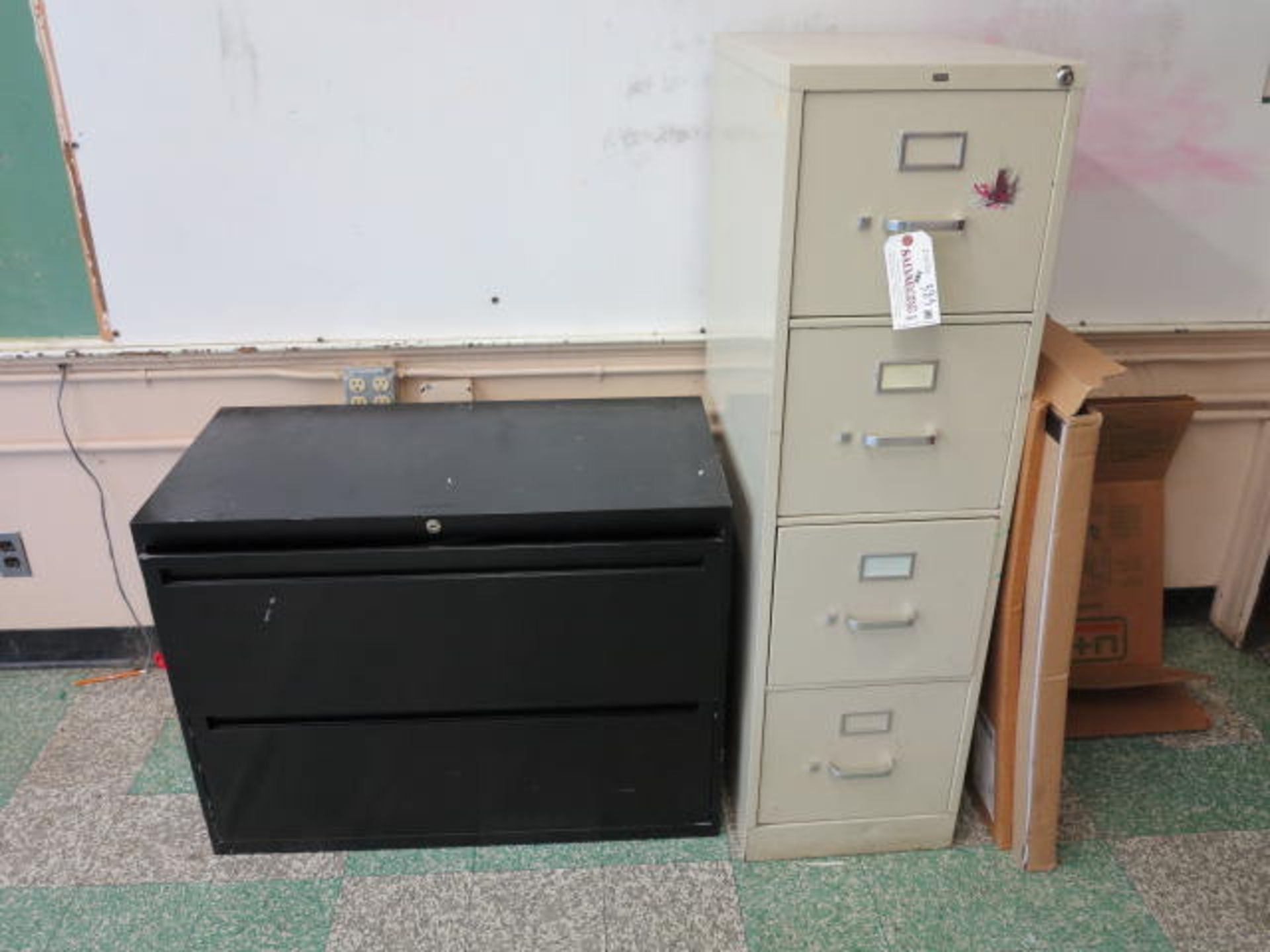 Lot (1) Hon 4 Drawer Vertical File, (1) 2 Drawer Lateral File Located in Room 15