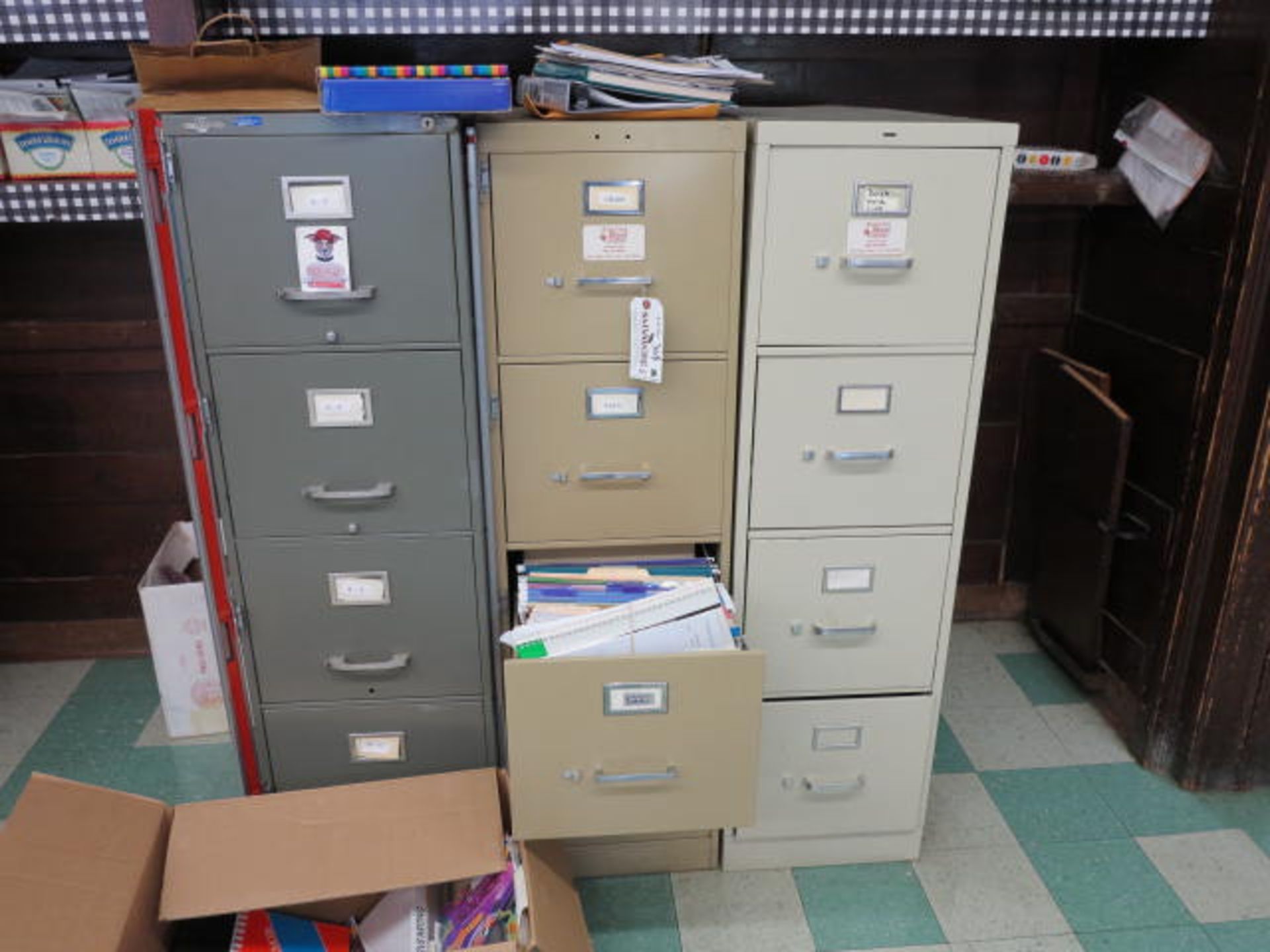 Lot (4) 4 Drawer Vertical Cabinets