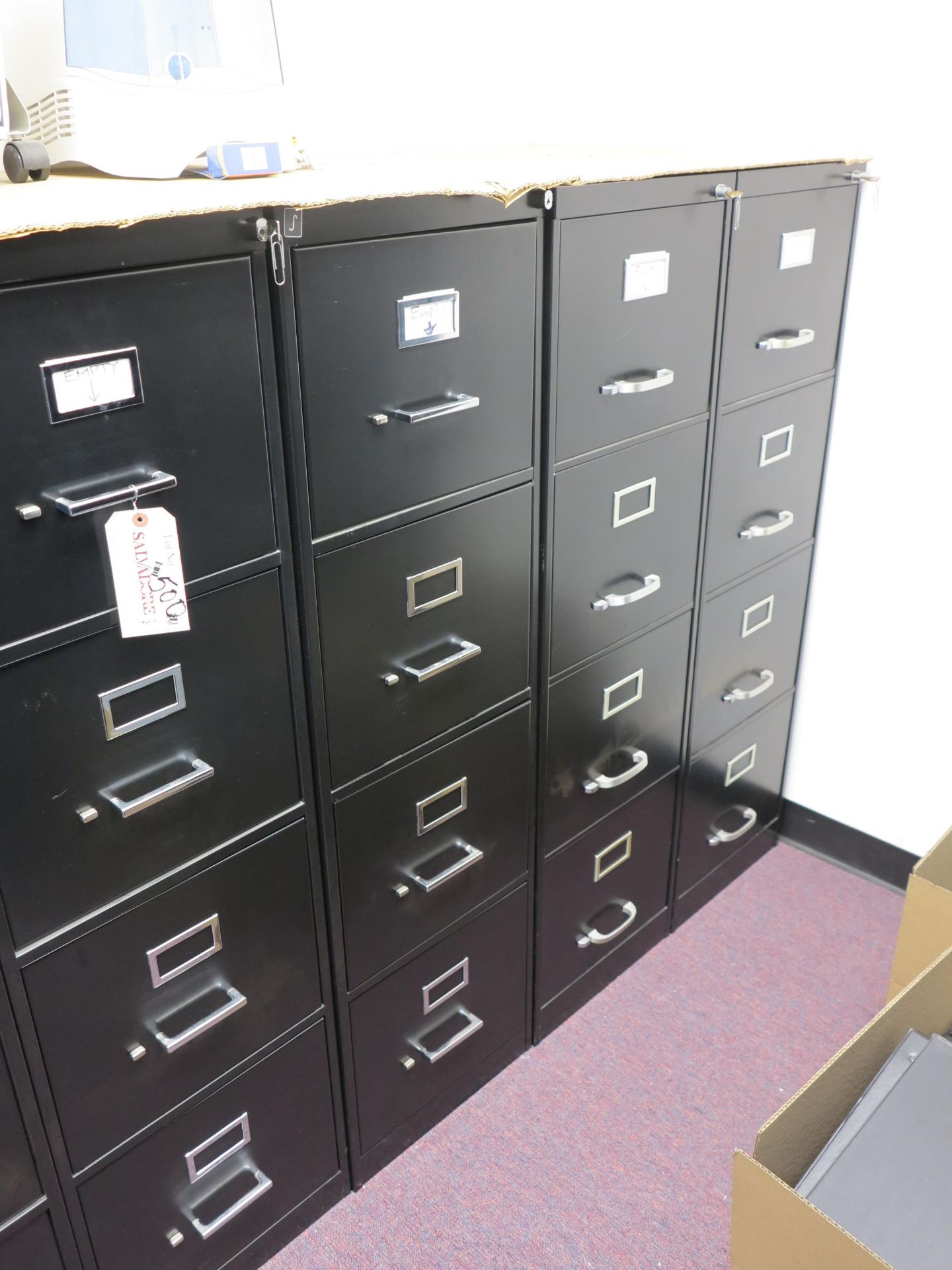 Lot (4) 4 Drawer Vertical File Cabinets Located in Smithfield, RI