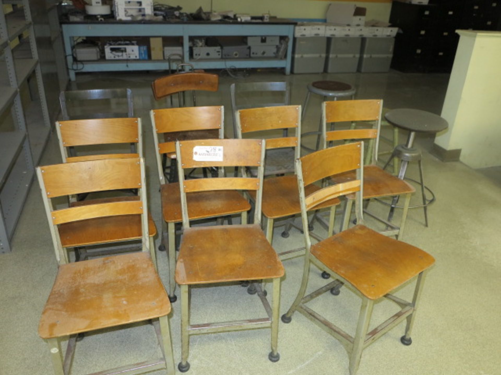 Lot Assorted Industrial Chairs and Stools Located at 12 Sheffield Ave, Newport RI