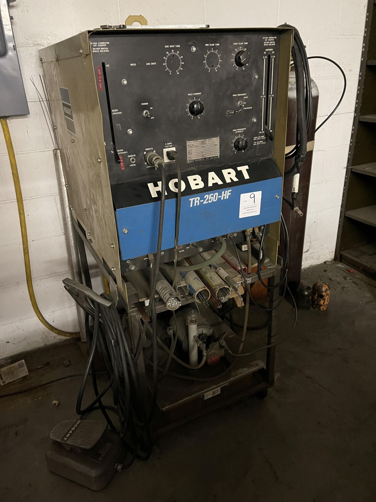 Hobart arc welder model TR-250-HF with two tanks