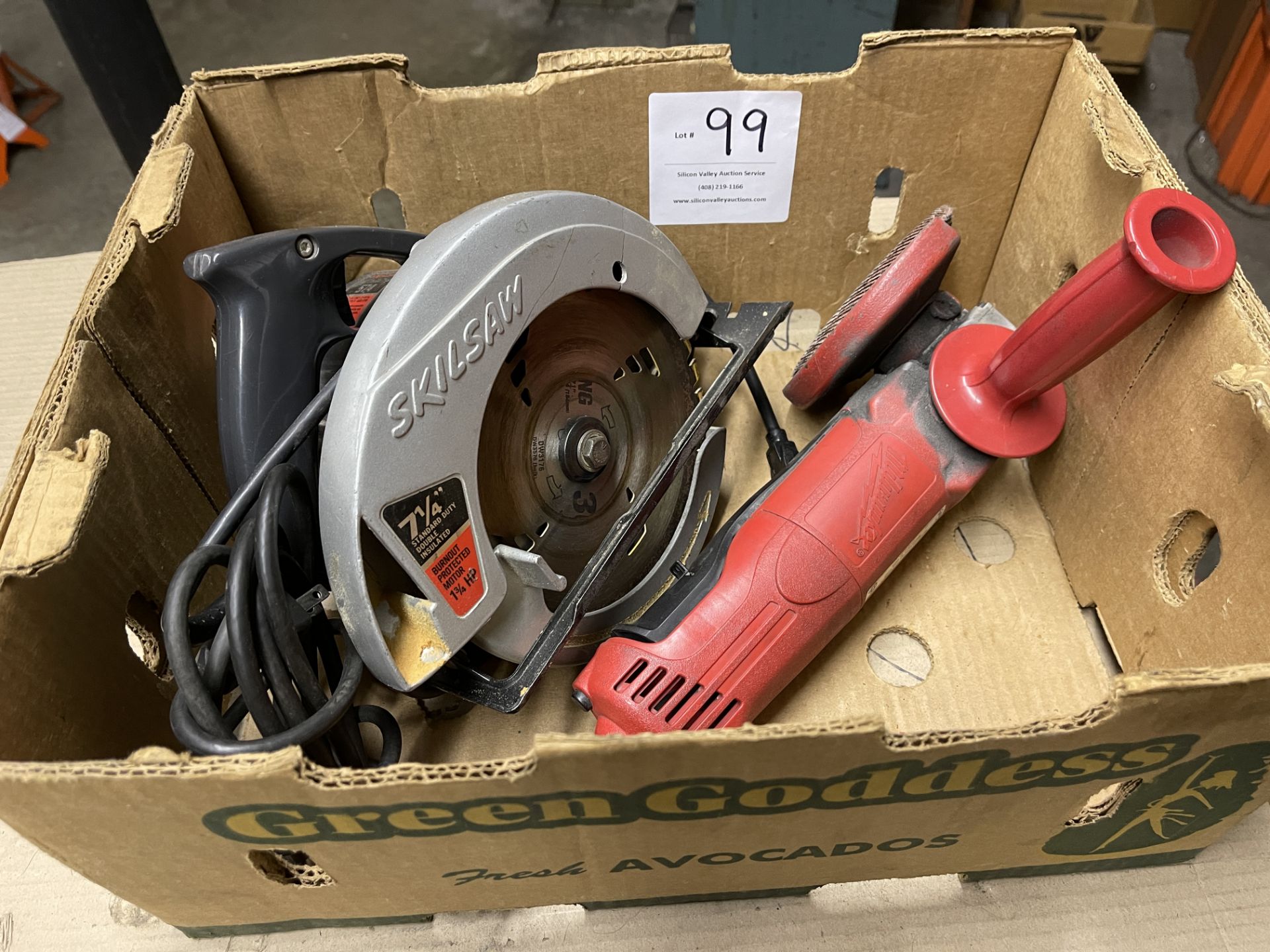 Milwaukee sander/grinder 4-1/2"; Skilsaw skill saw 7-1/4" 1-3/4 HP