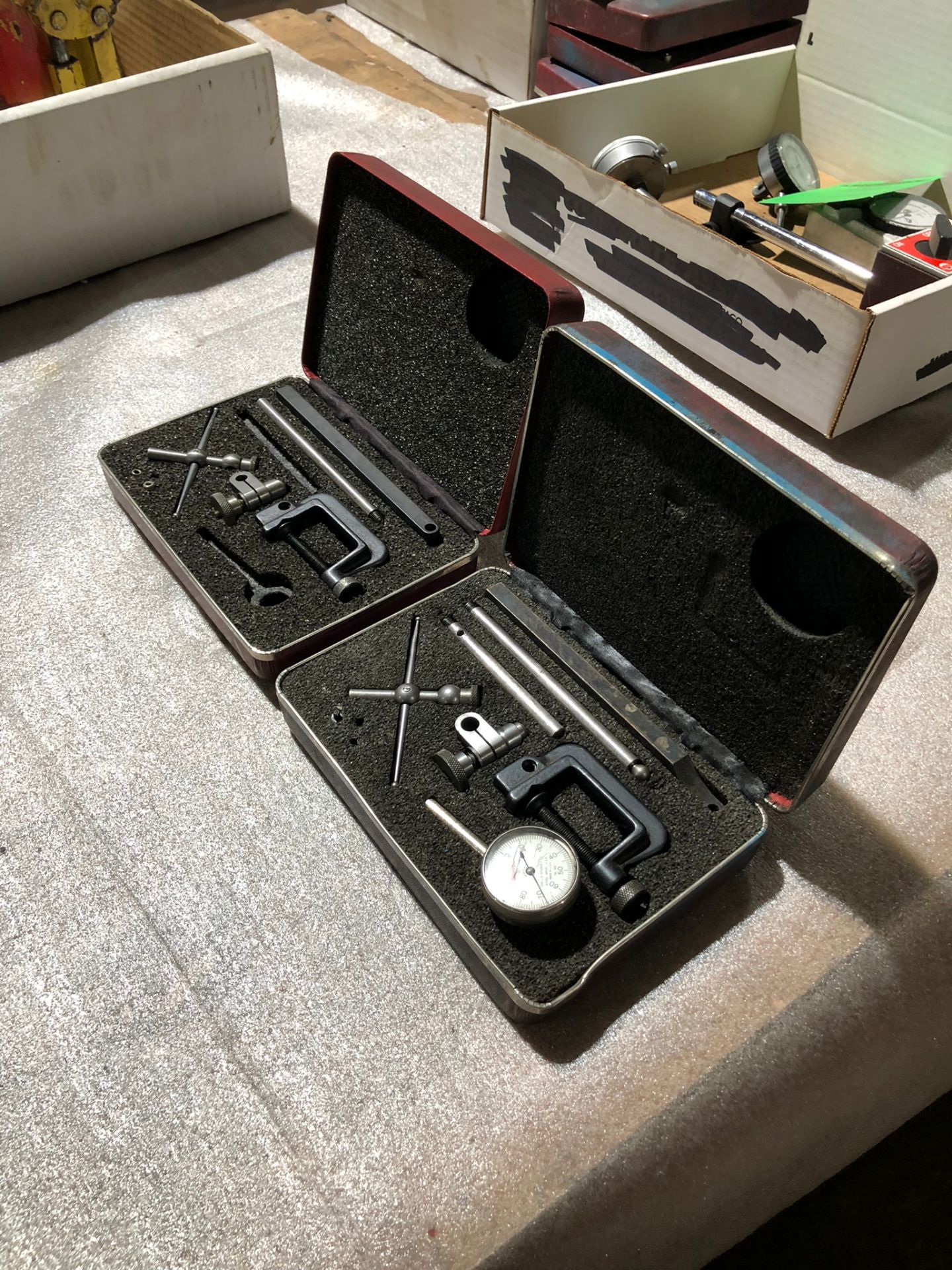 Lot of 2 (2 sets) Starrett Dial Indicator with 2 stands in cases - Image 3 of 3