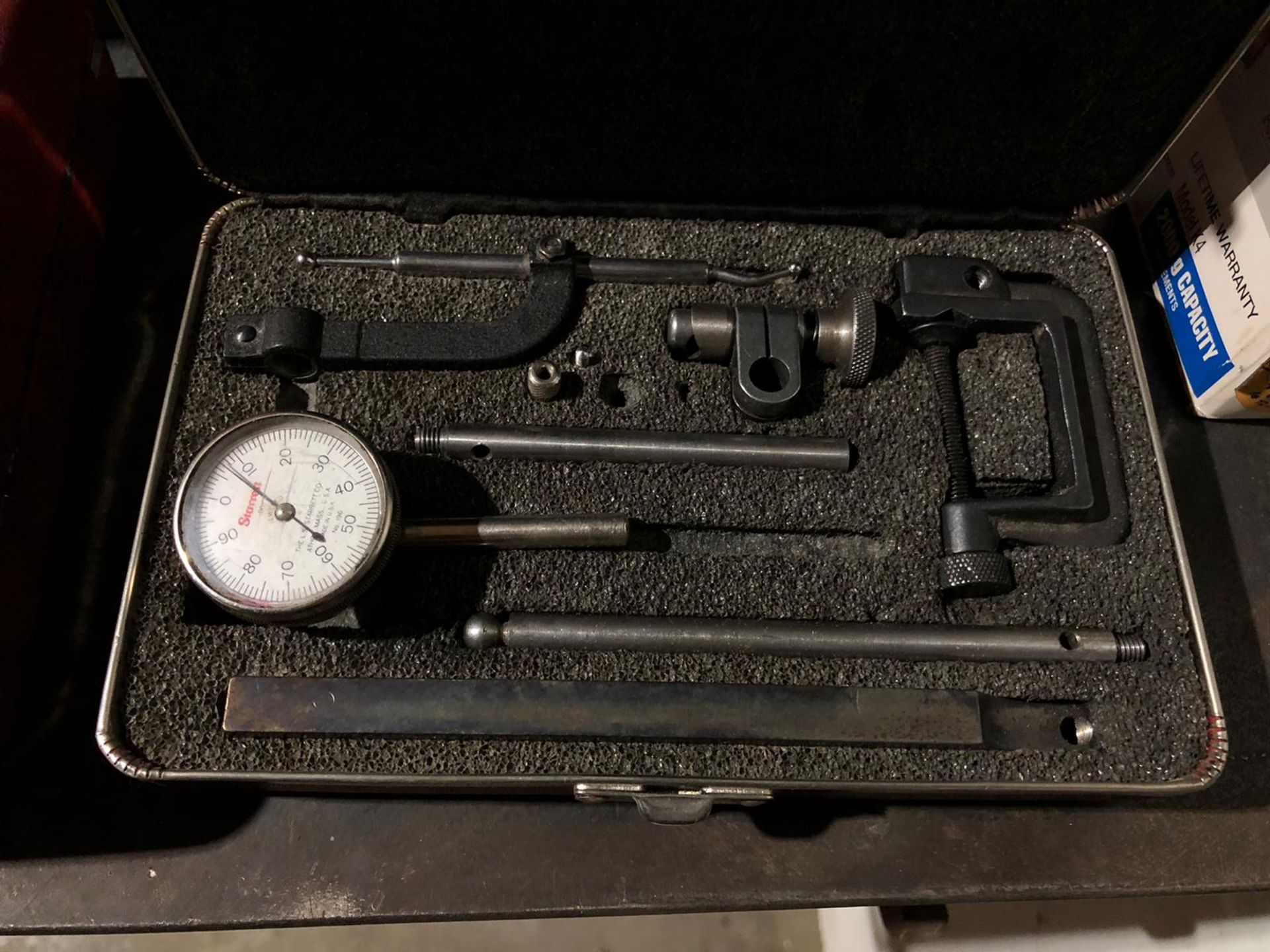 Starrett Dial Indicator with Precision Clamp Holder in case